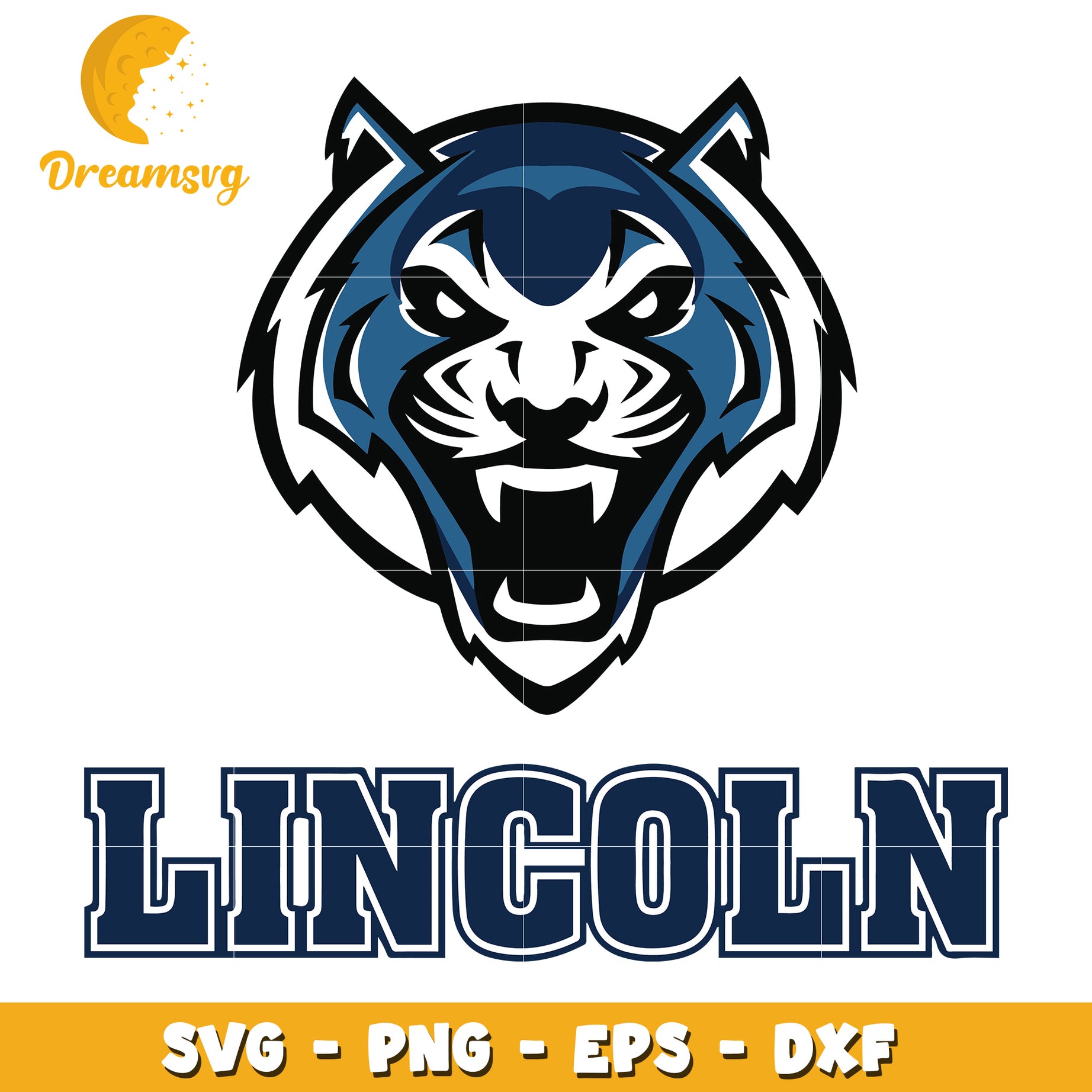 Lincoln Tiger Mascot SVG PNG EPS DXF