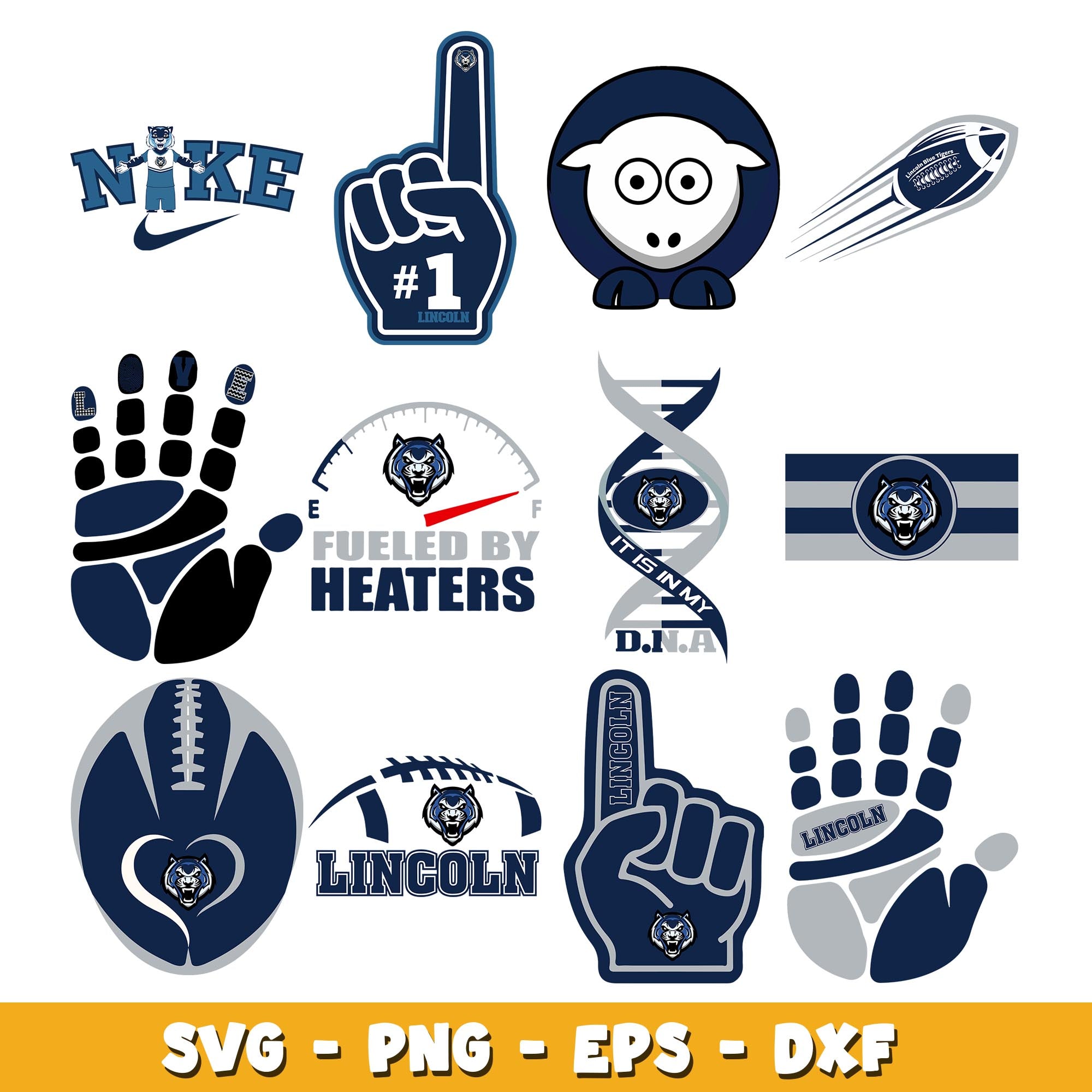 Lincoln University Football Bundle svg, Lincoln University logo svg, n ...