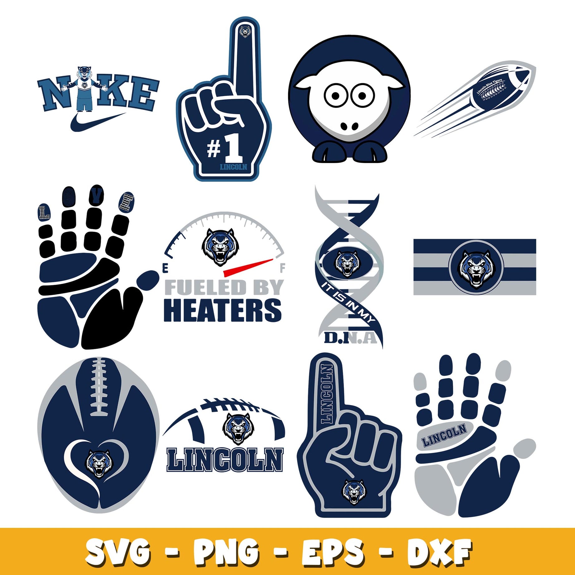 Lincoln University Football Bundle svg, Lincoln University logo svg, ncaa svg 