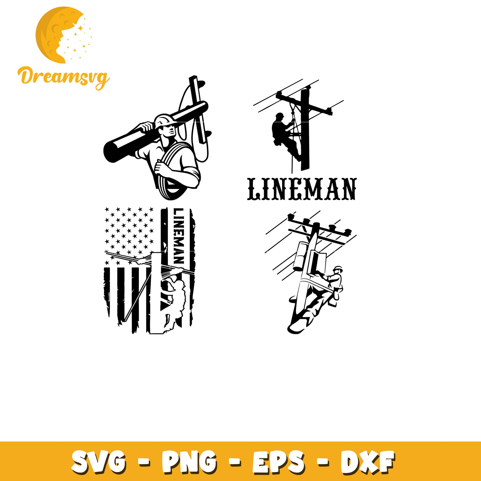 Lineman American Flag Distressed bundle svg, Lineman svg