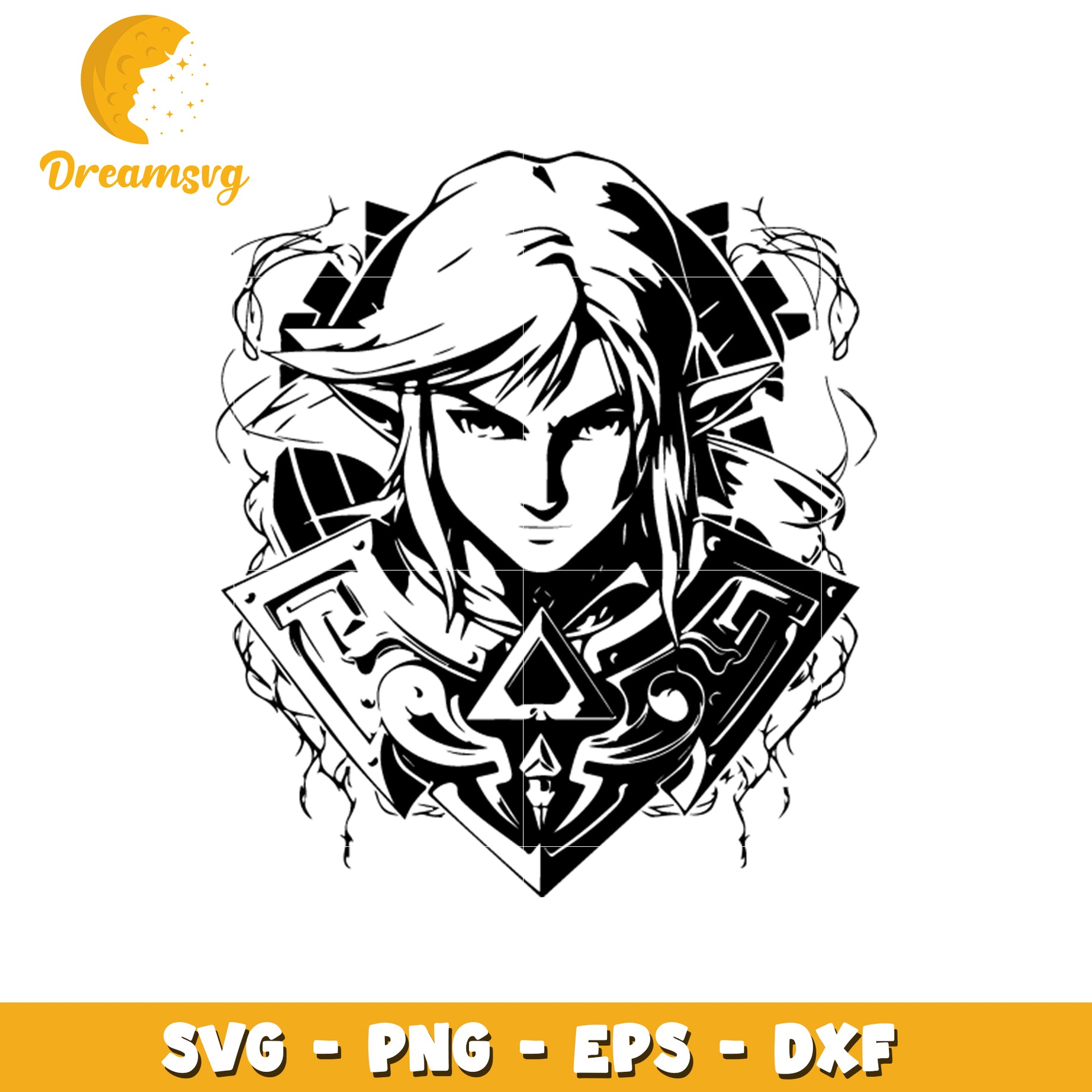 Link zelda outline svg, tears of the kingdom link character svg