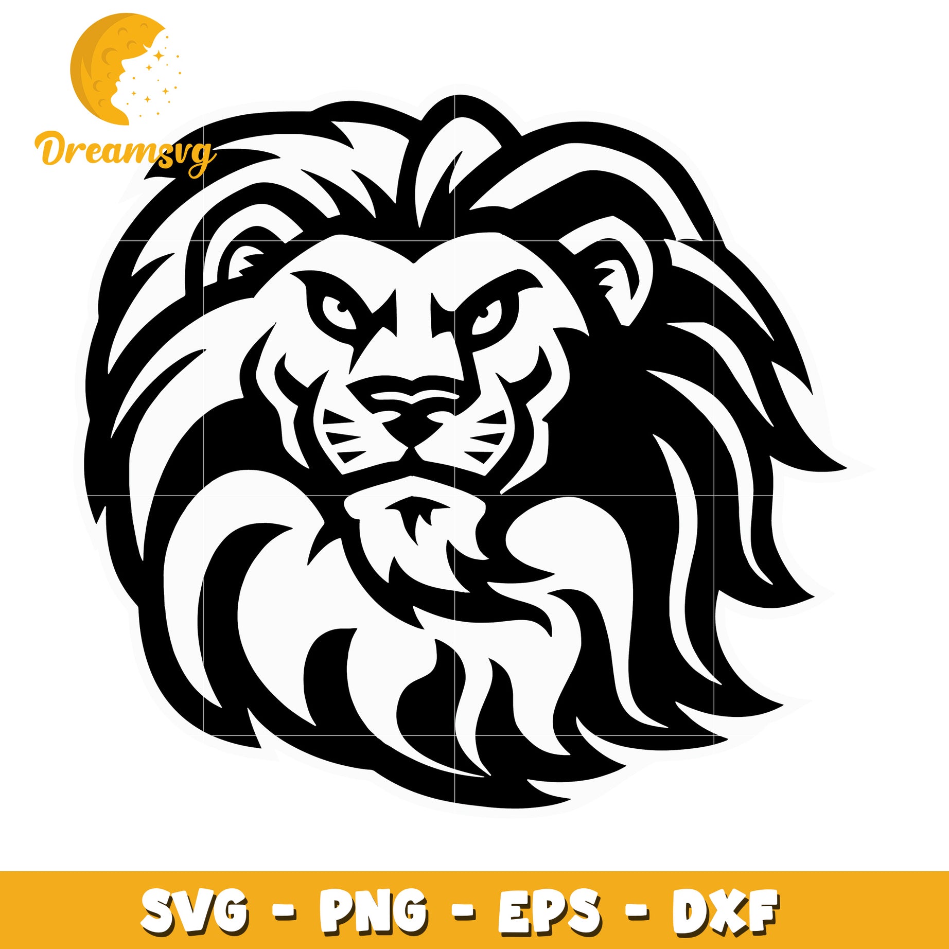 Lion Head SVG PNG EPS DXF Files