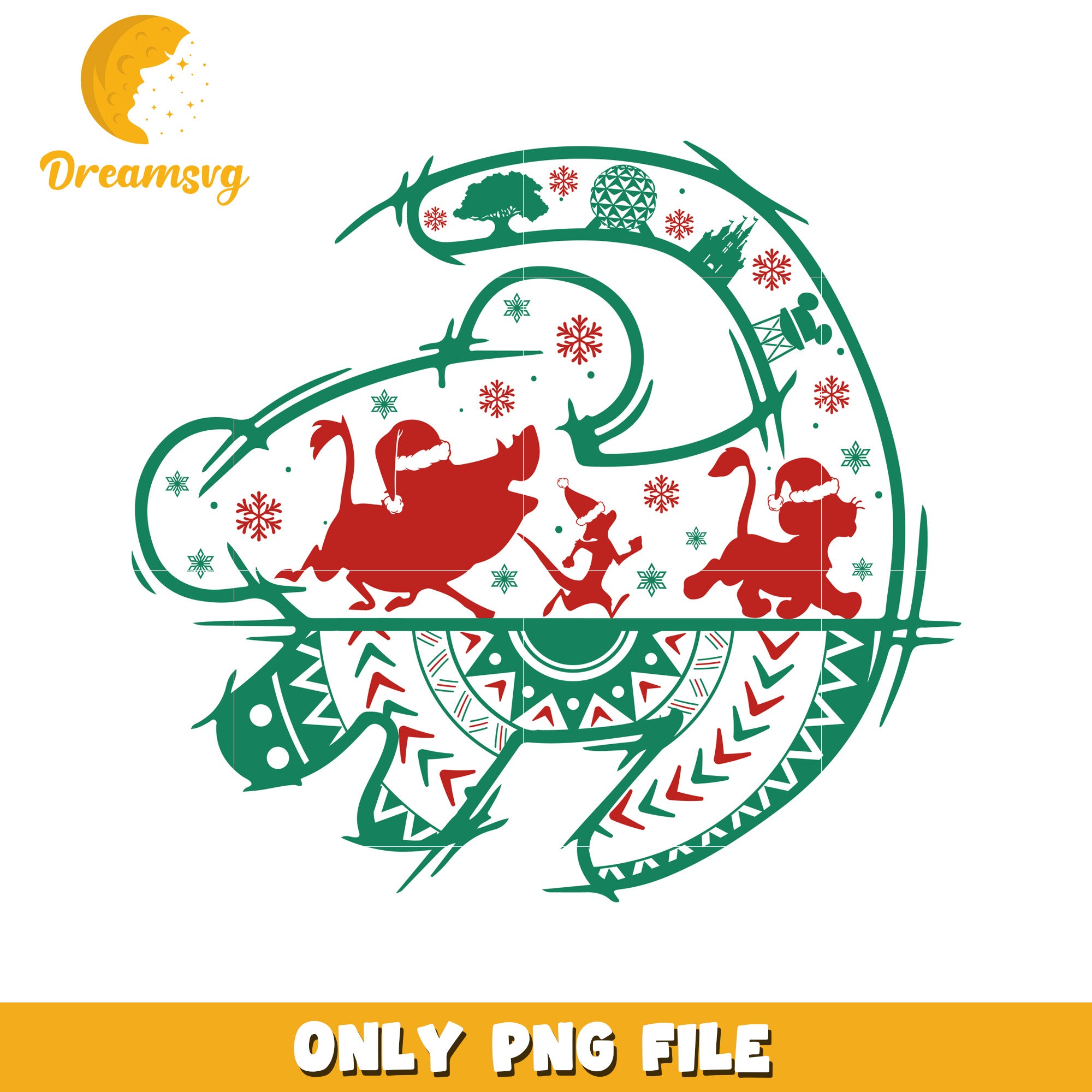 Lion King Christmas PNG Design