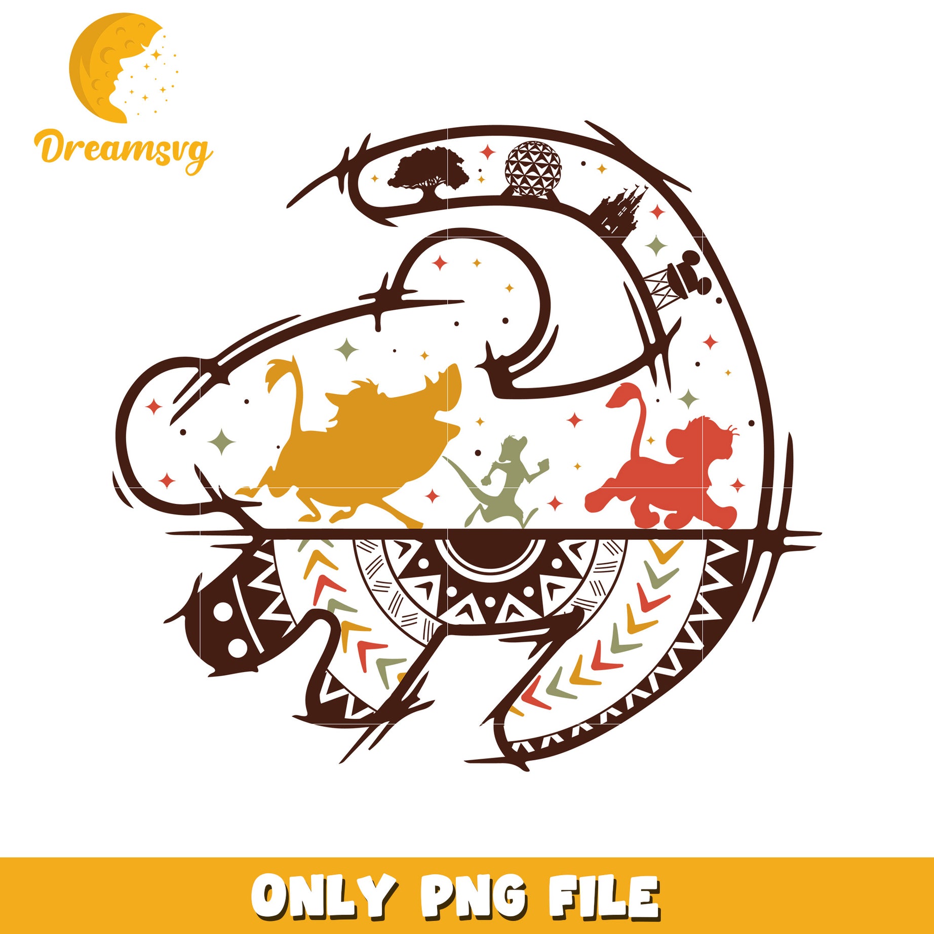 Lion King Disney Tribal PNG Design