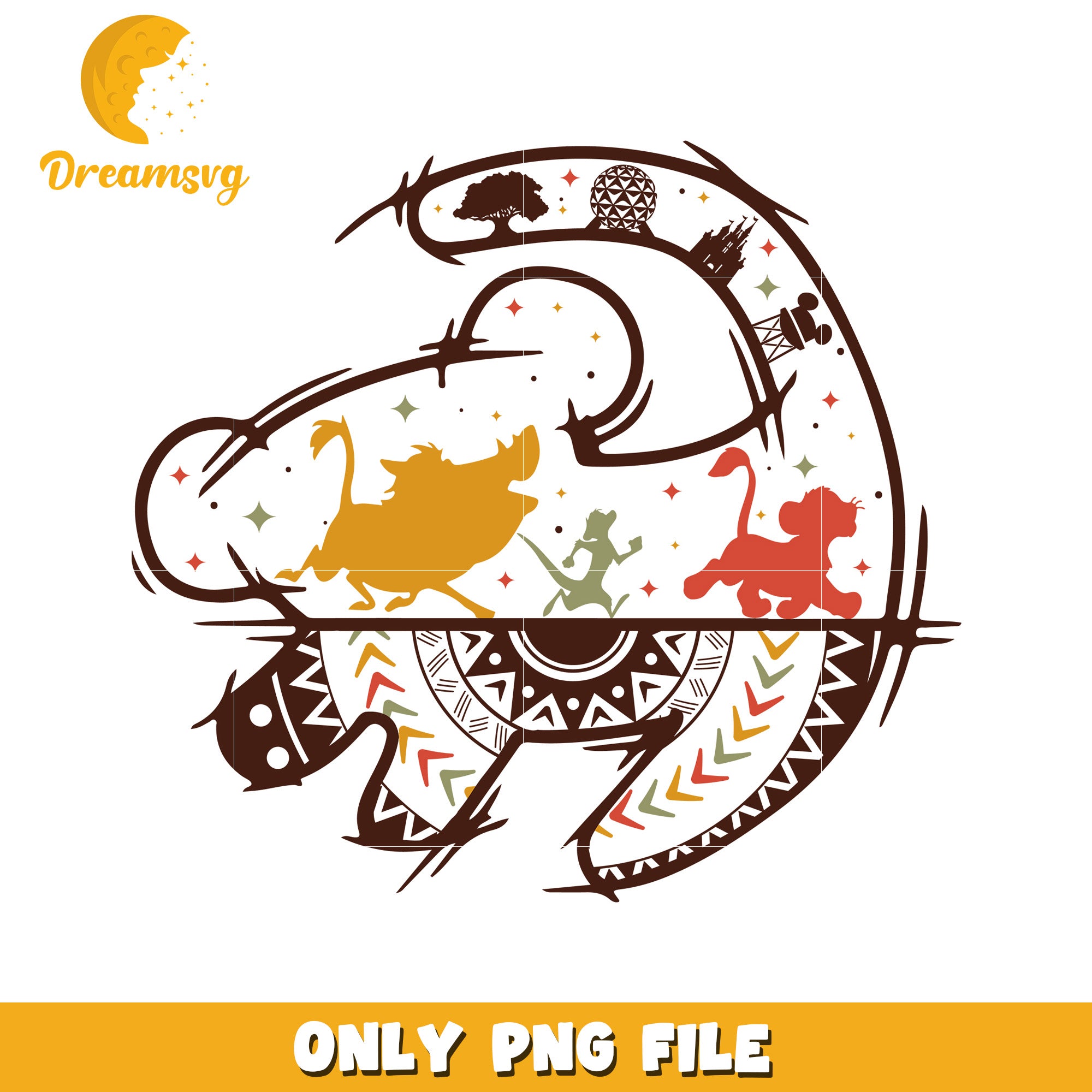 Lion King Disney Tribal PNG Design