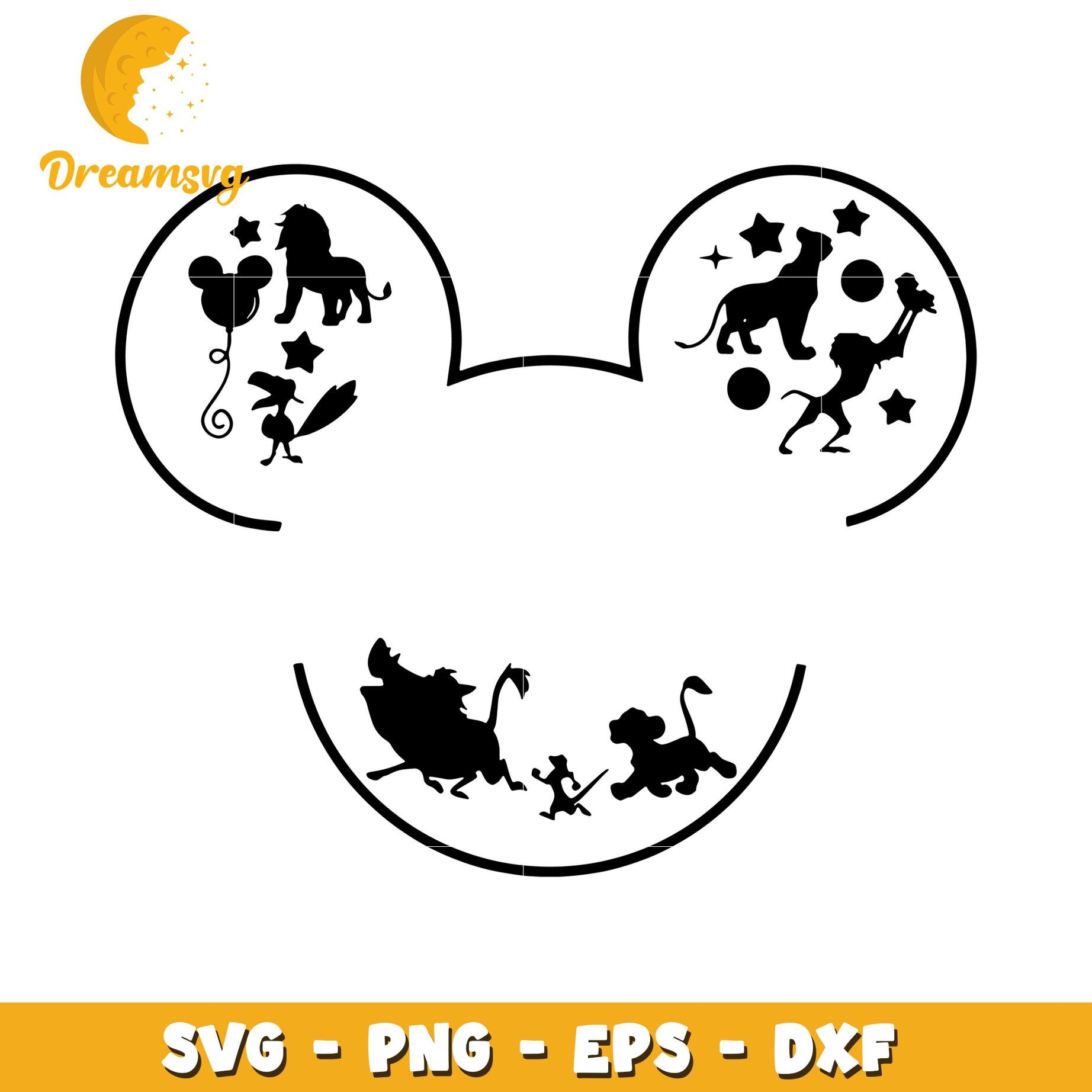 Lion King Mickey Mouse Ears SVG PNG EPS DXF