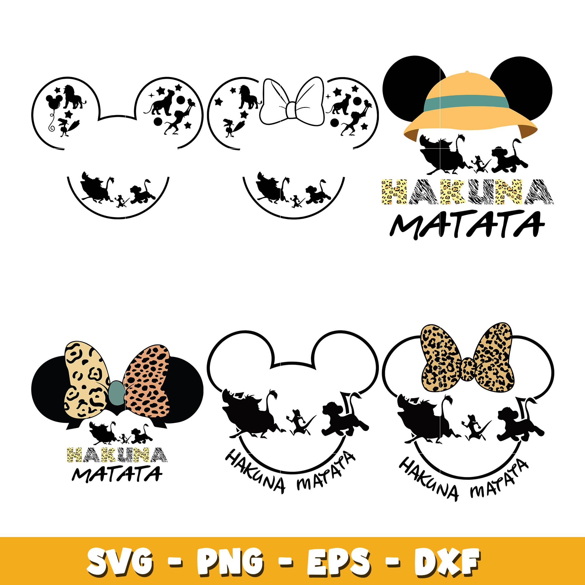 Disney Mickey Animal Kingdom Hakuna bundle svg, Disney cartoon svg, Di ...