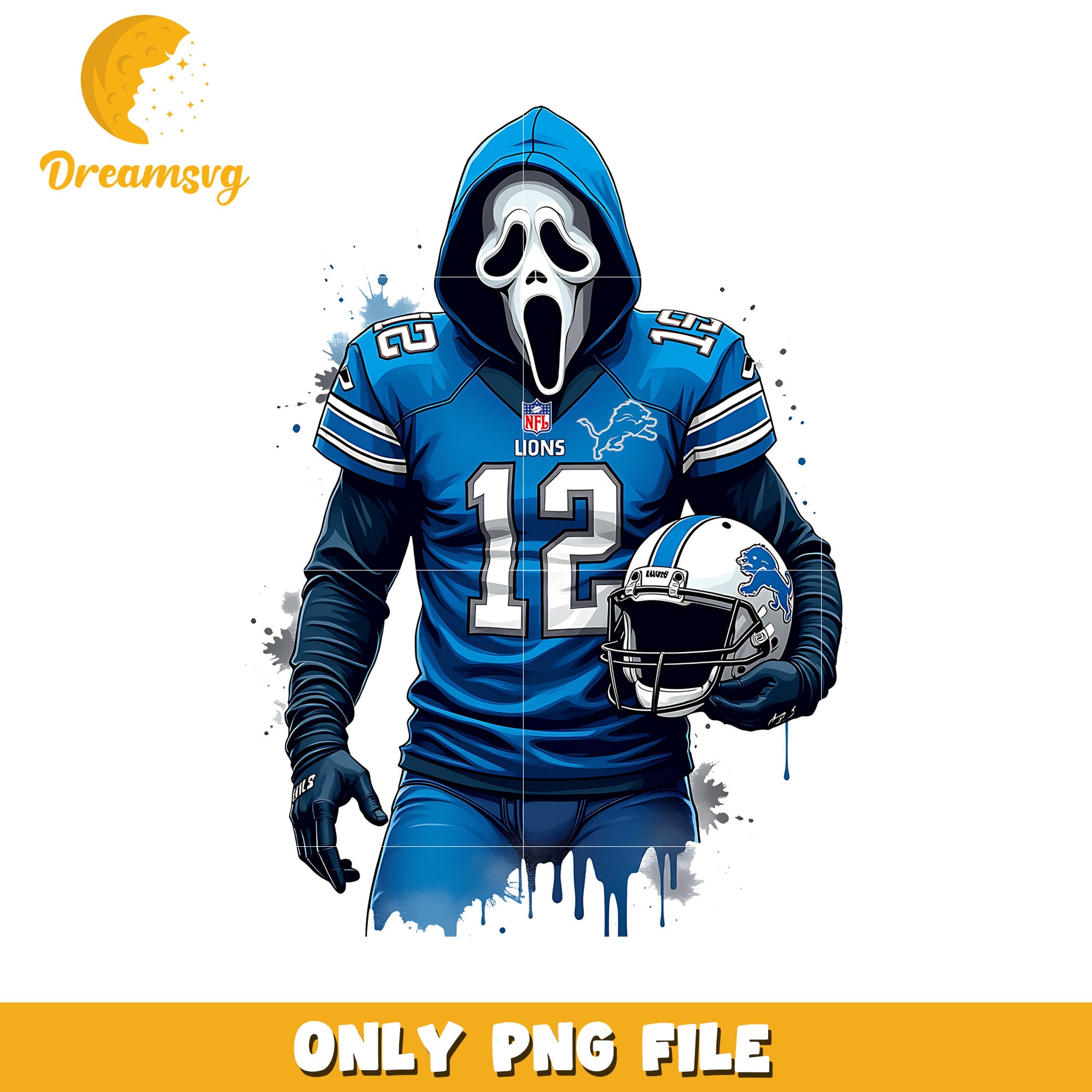 Lions ghost face png, nfl games png, american football png