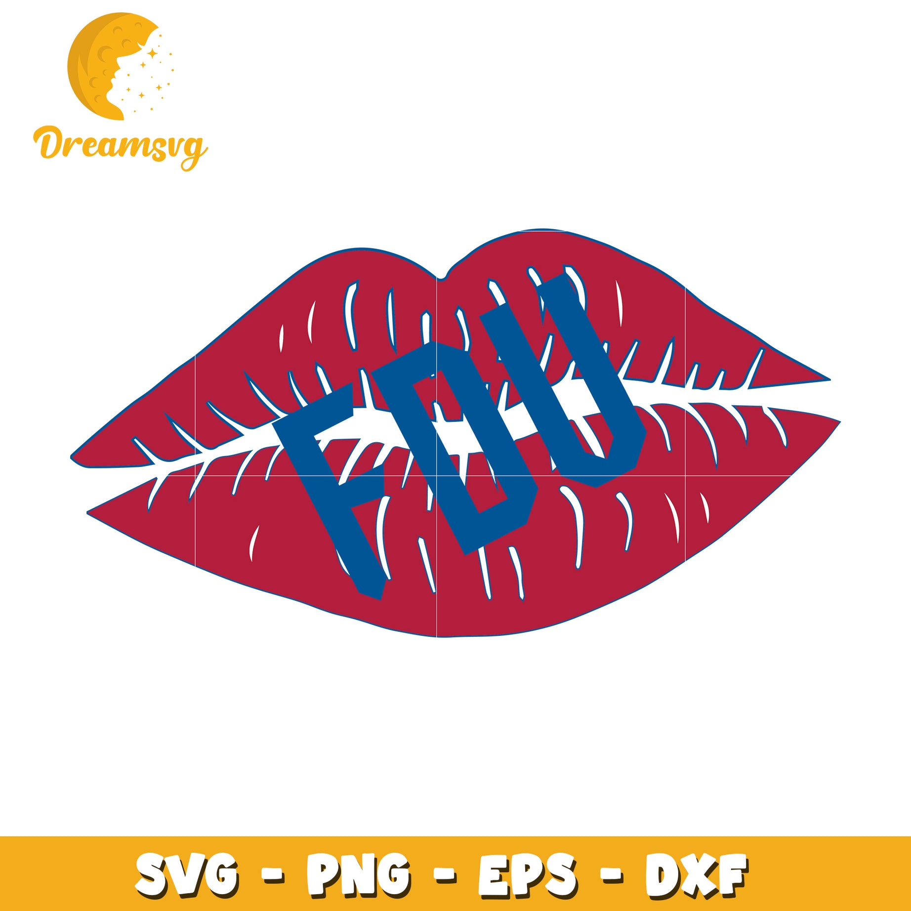 Lips SVG Cut File FOU Red Blue Design