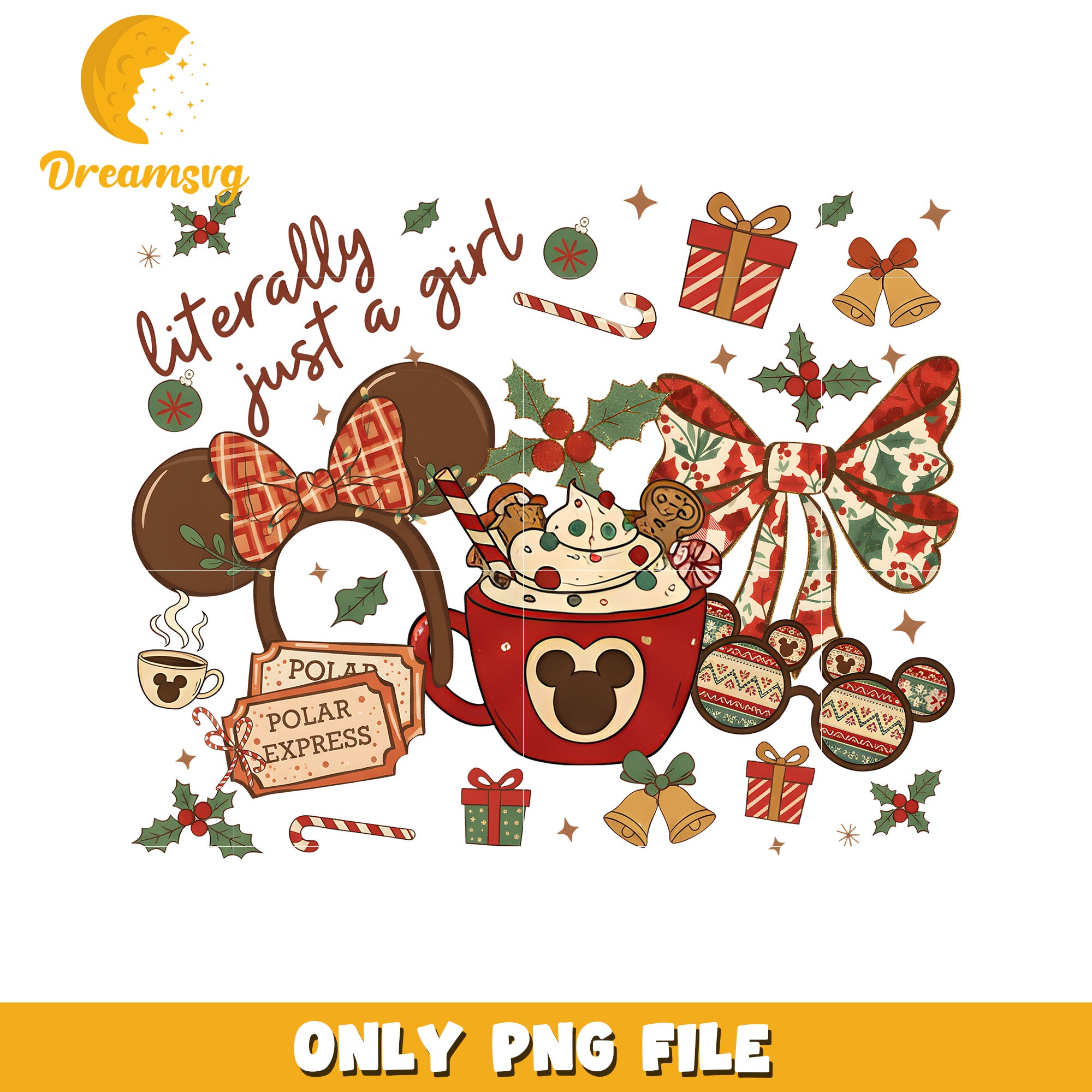 Literally just a girl png, christmas magic png, disney holiday png