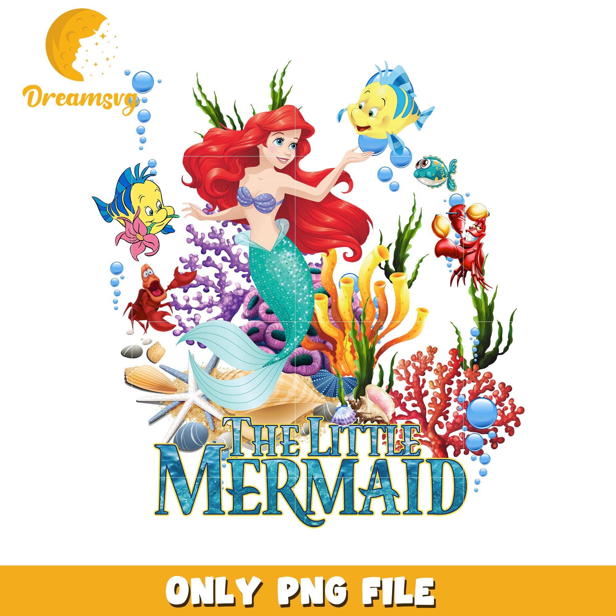 Little Mermaid Character Art Beautiful PNG File Download