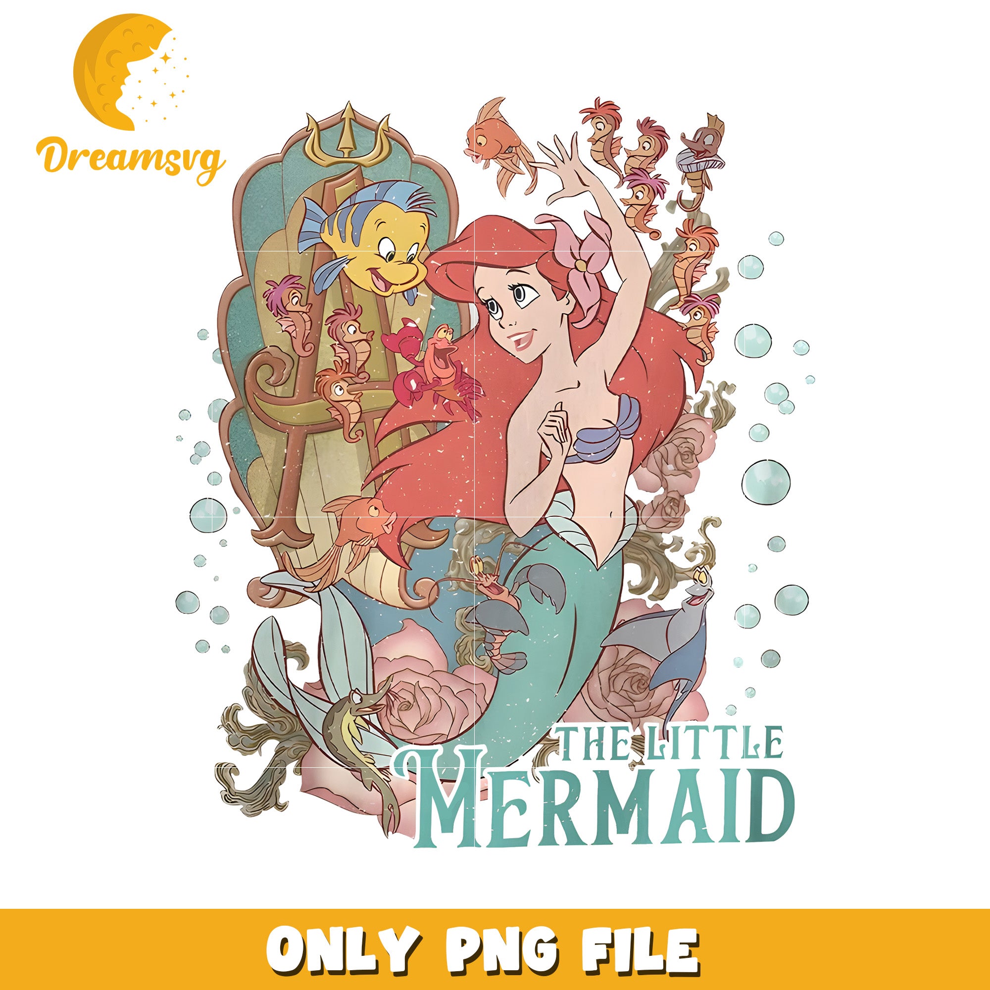 Little Mermaid PNG Sublimation Design