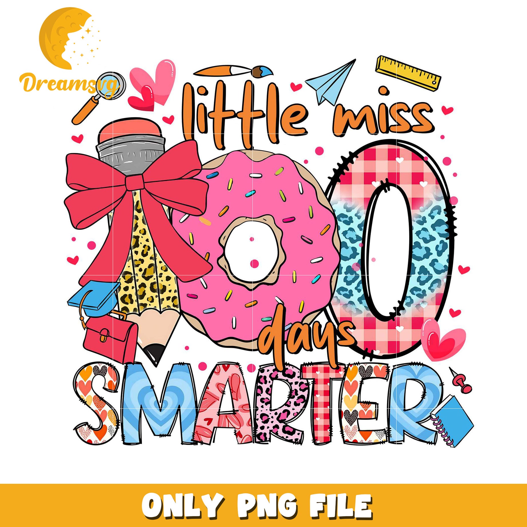 Little Miss 100 Days Smarter PNG