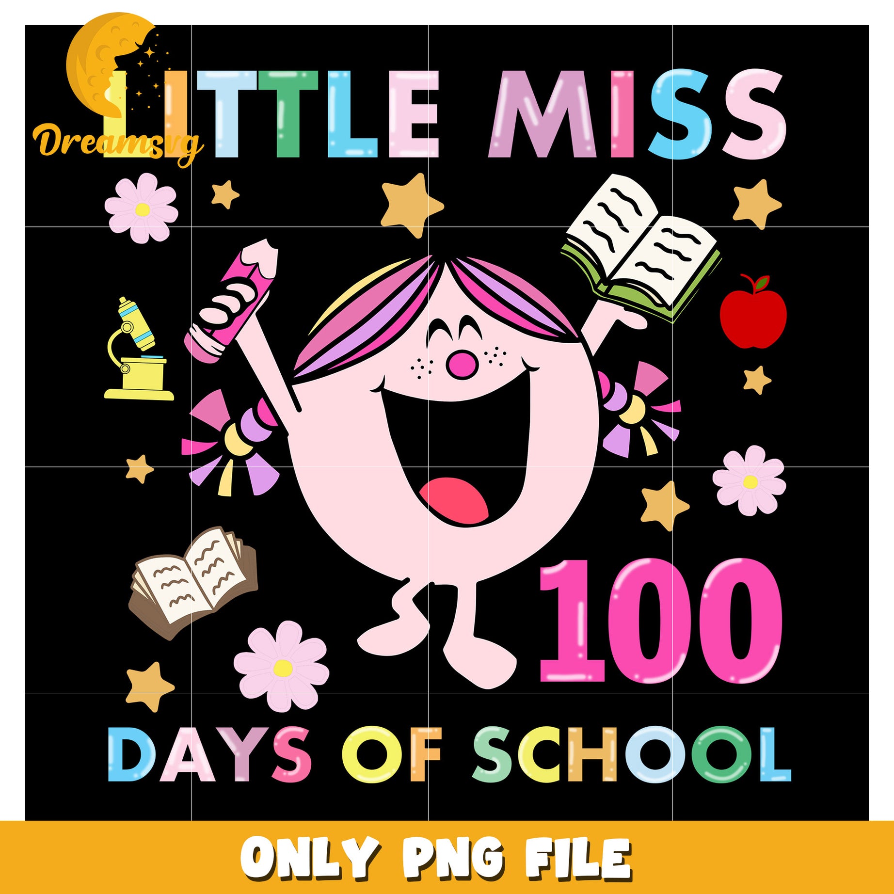 Little Miss 100 Days of School PNG