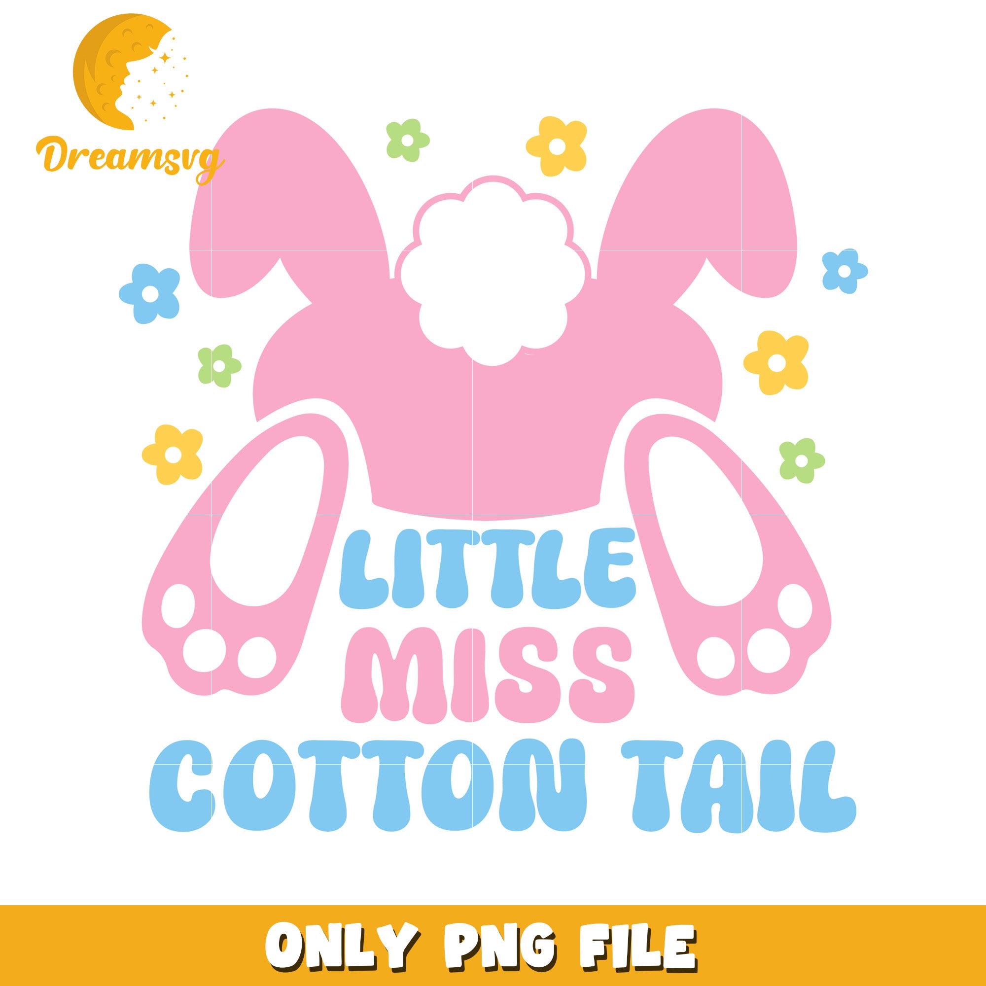 Little Miss Cotton Tail Cute Bunny PNG Design for Kids