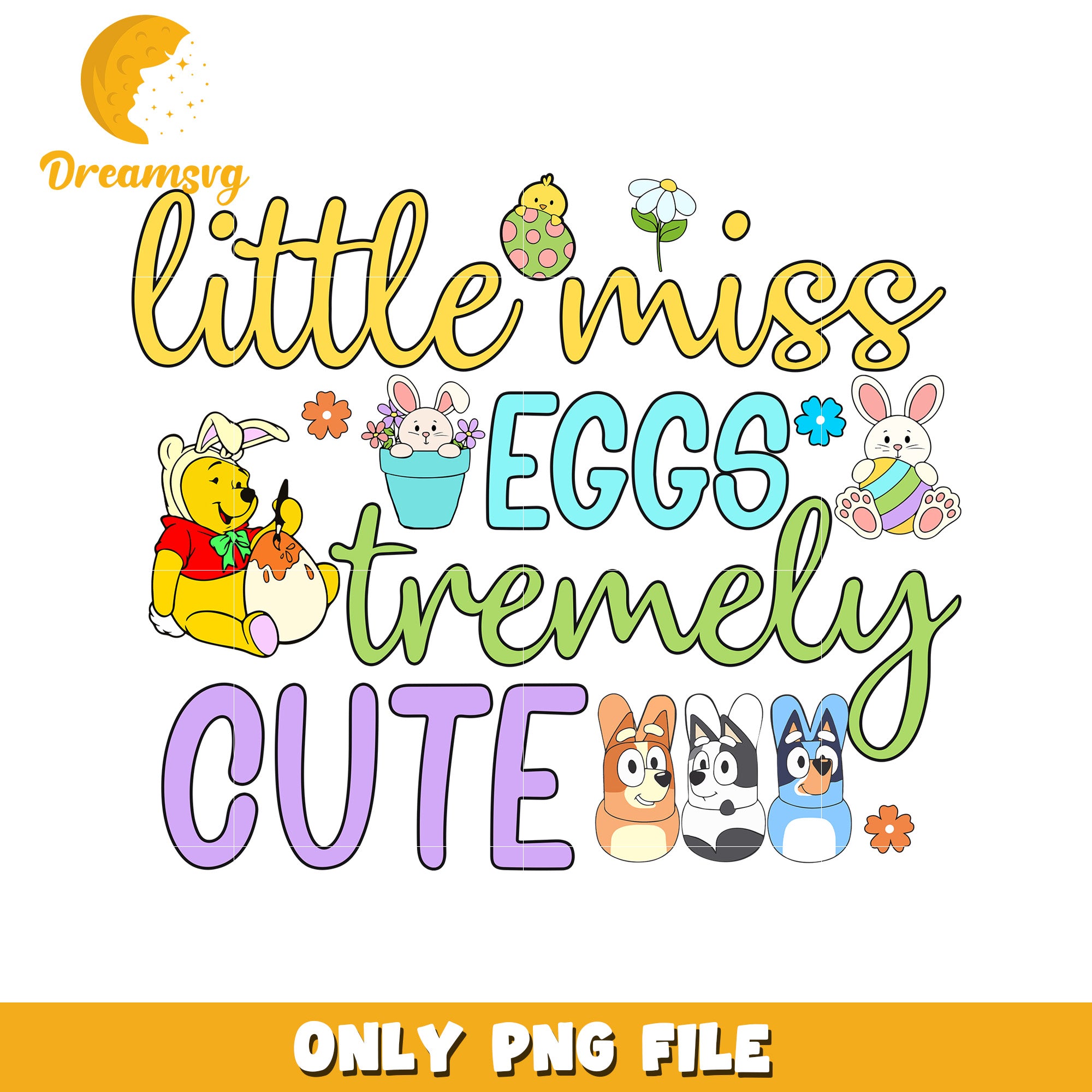Little Miss Eggs Tremendously Cute Spring Design PNG