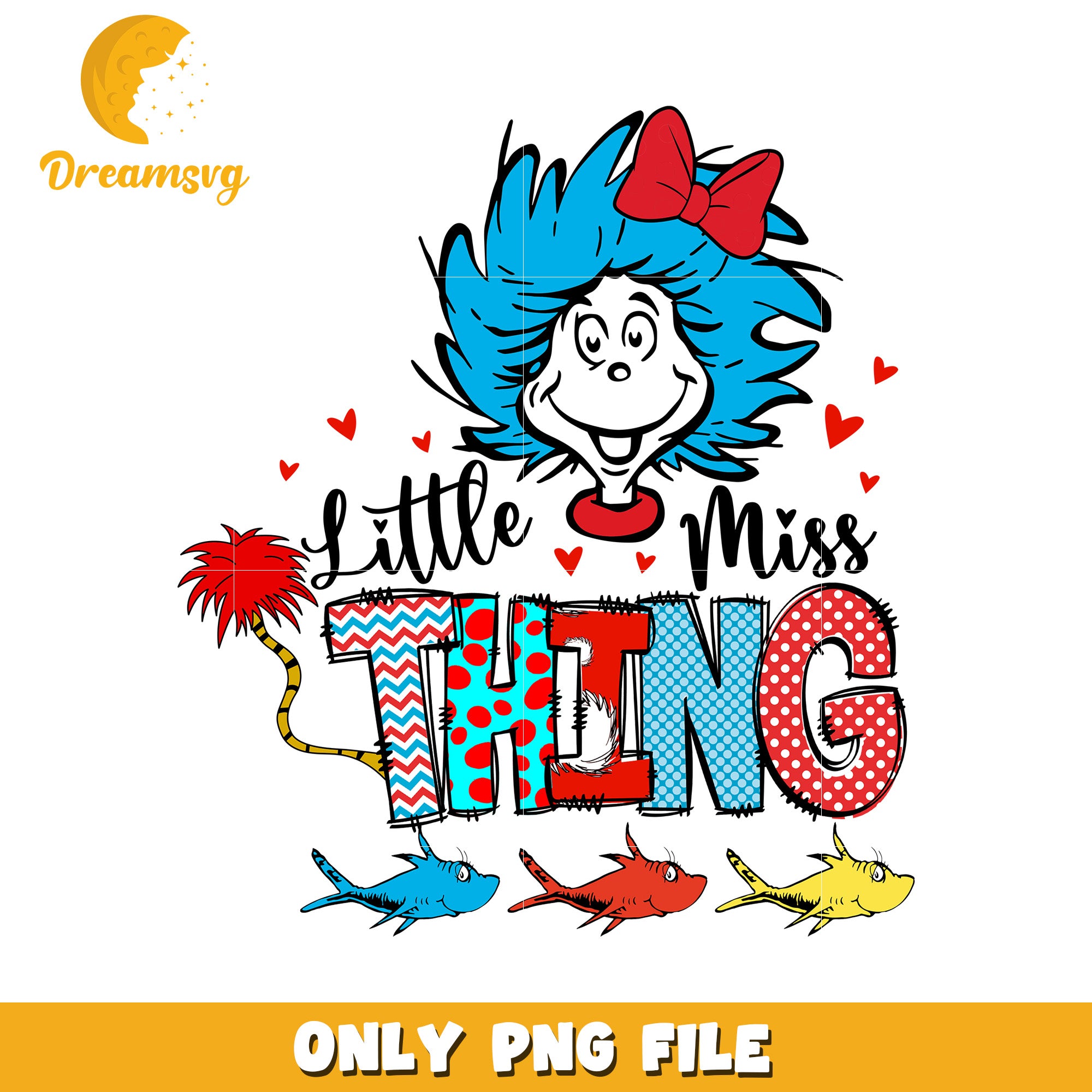 Little Miss Thing Fun Bright PNG Art for Kids Room Decor