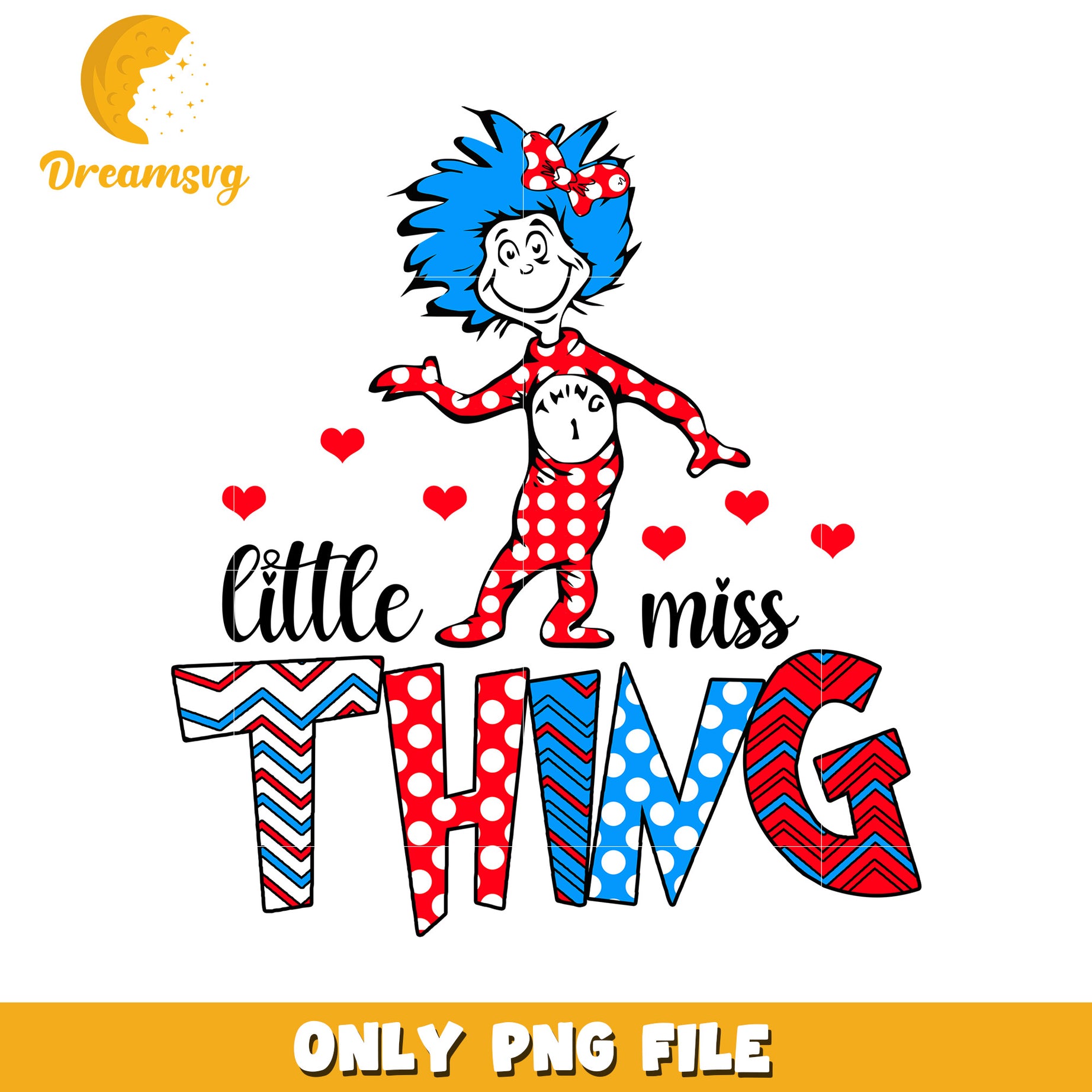 Little Miss Thing Fun Character PNG Design for Kids