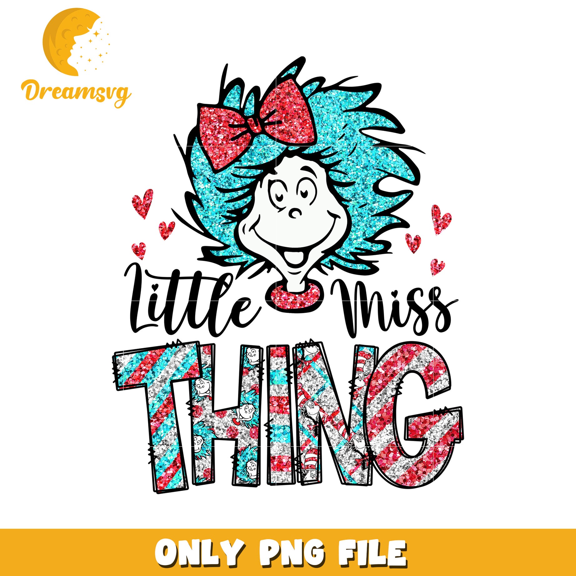 Little Miss Thing Fun PNG Graphic for Kids Projects