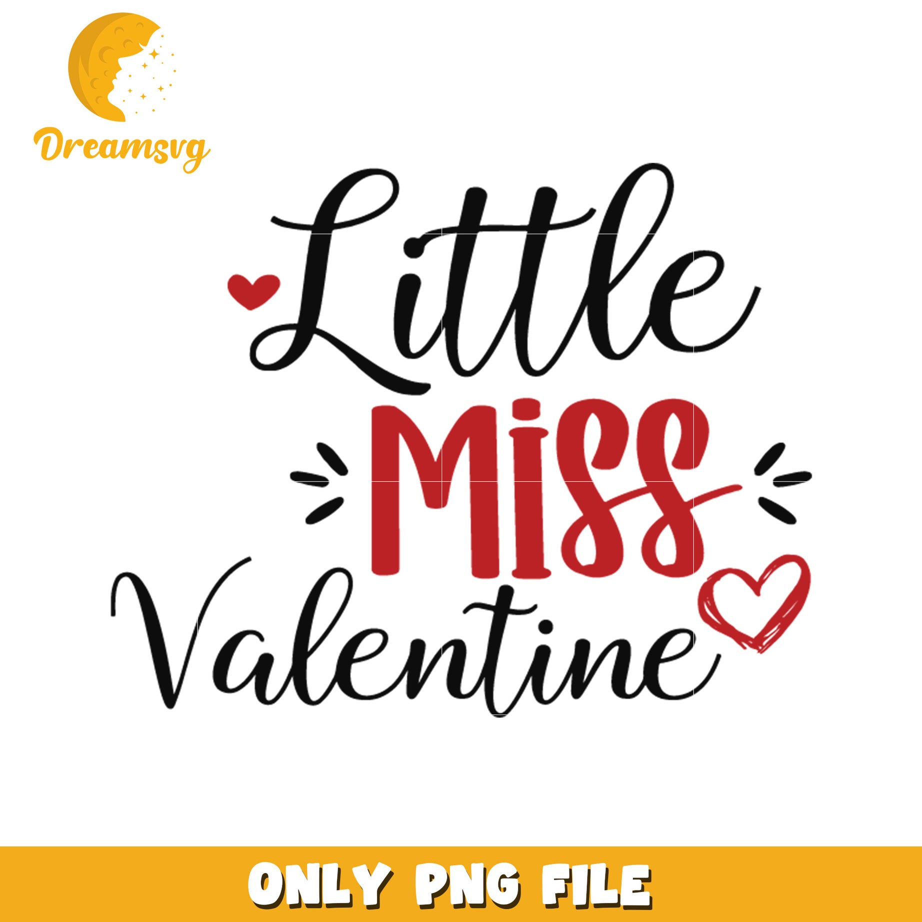 Little Miss Valentine PNG Graphic for Celebrations