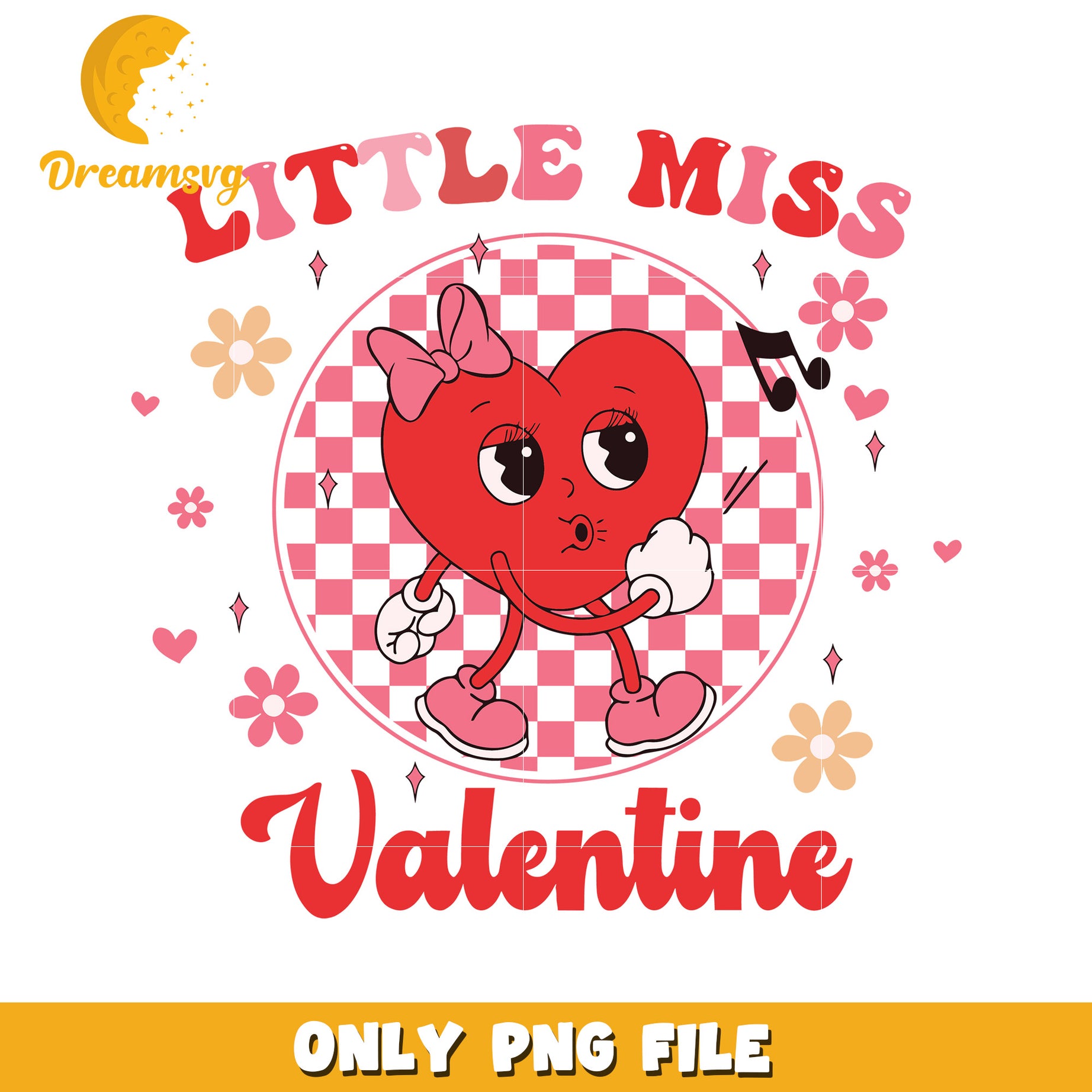 Little Miss Valentine PNG Heart Design