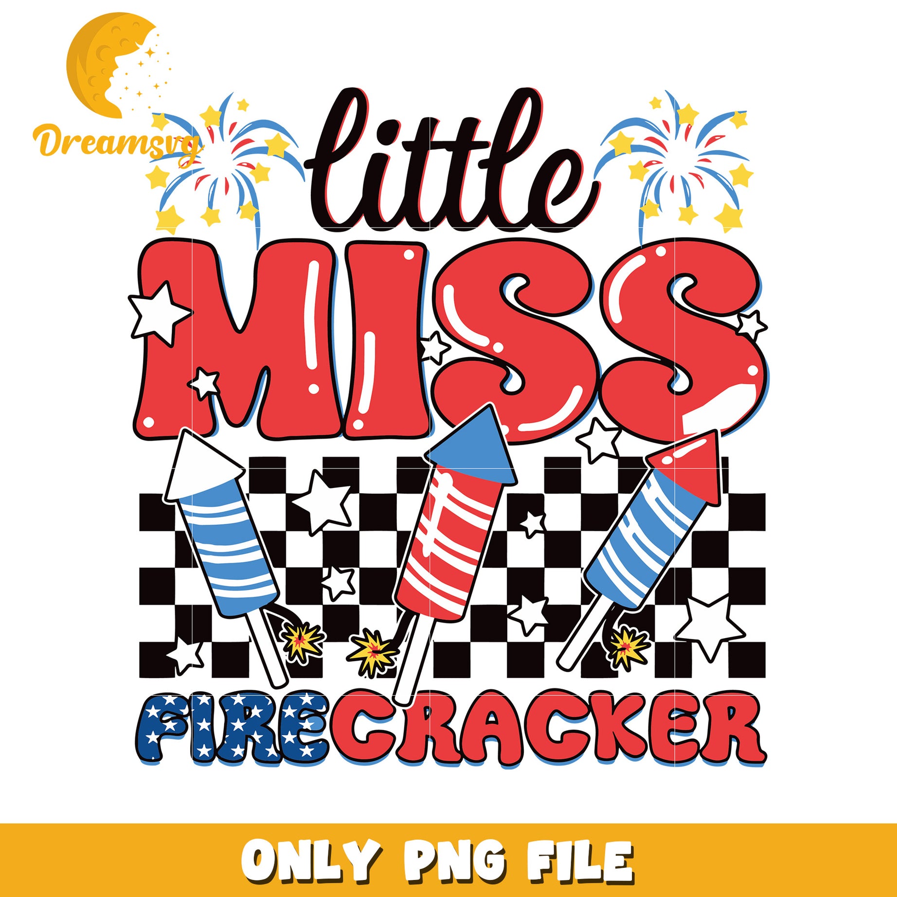 Little miss firecrackers png, patriotic girl png, 4th of july cute png