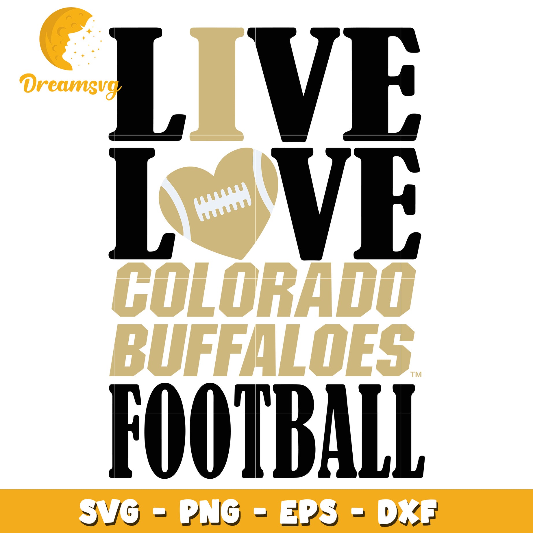 Live Love Colorado Buffaloes Football SVG Design for Fans
