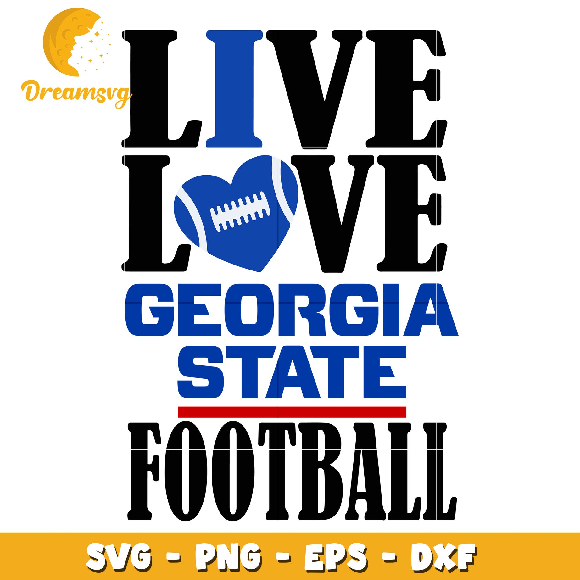 Live Love Georgia State Football SVG Graphic Design for Fans