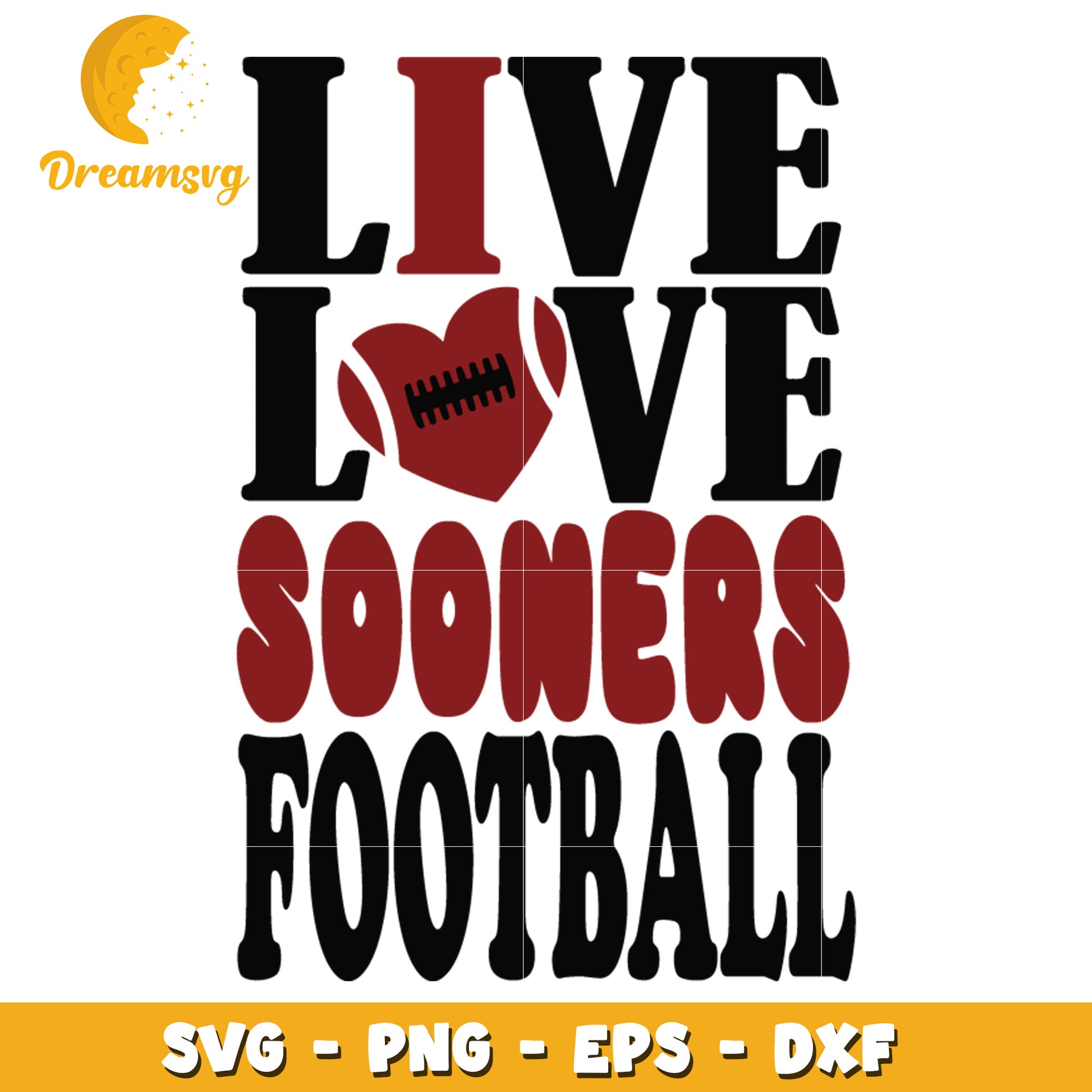 Live Love Sooners Football SVG