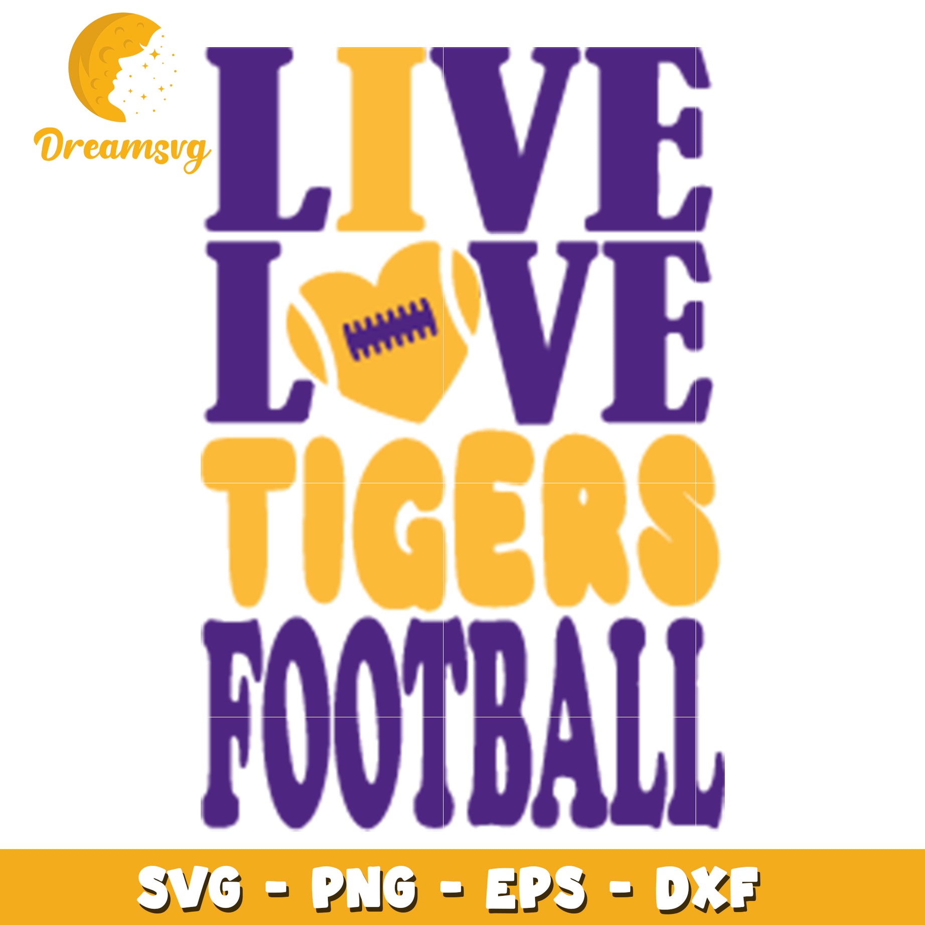 Live Love Tigers Football SVG PNG EPS DXF