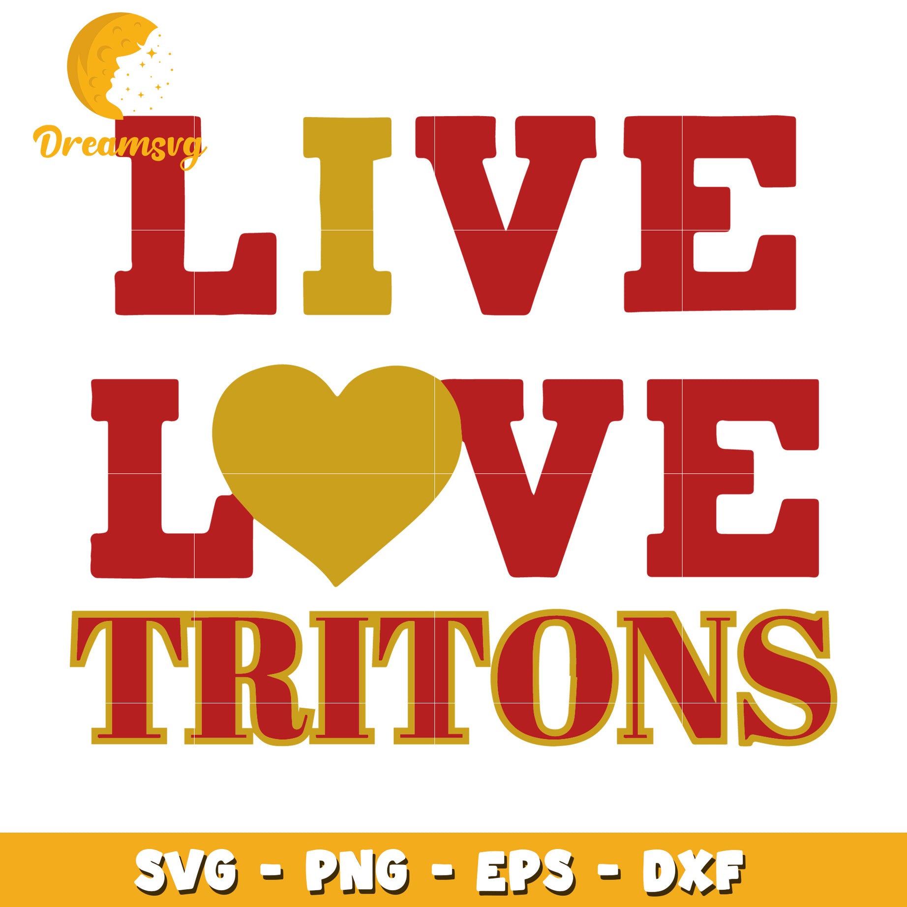 Live Love Tritons SVG PNG EPS DXF