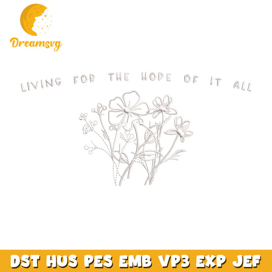 Living for the hope embroidery design