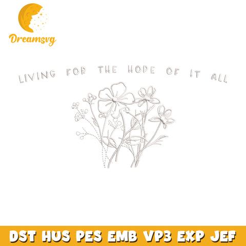 Living for the hope embroidery design