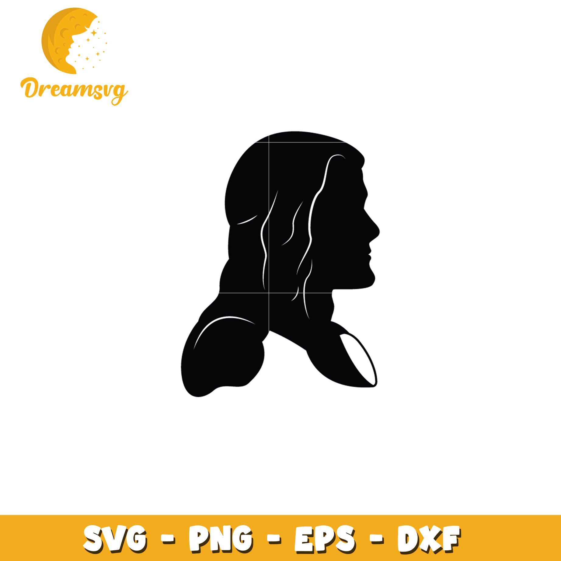 Long Hair Woman Silhouette SVG Cut File