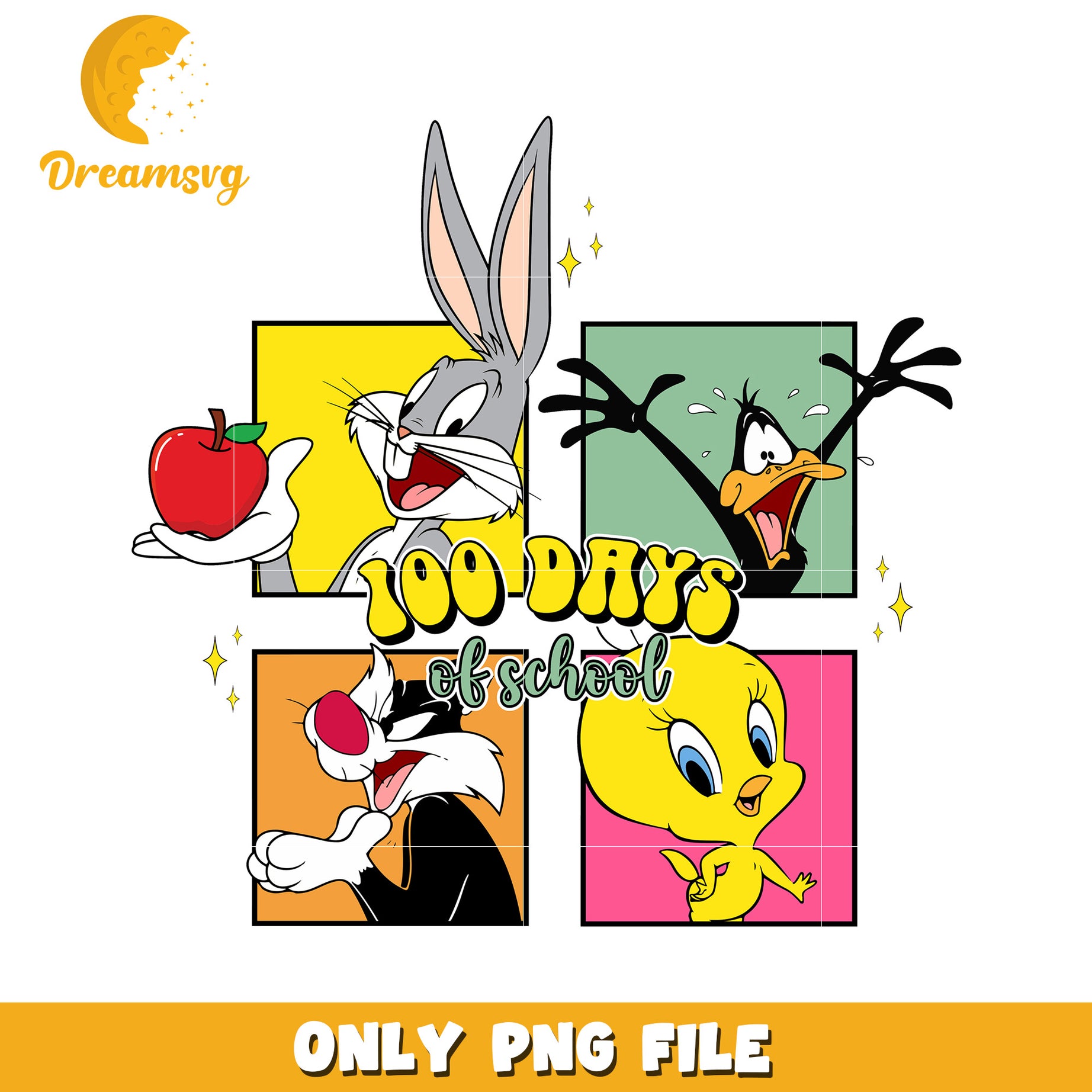 Looney Tunes 100 Days of School PNG