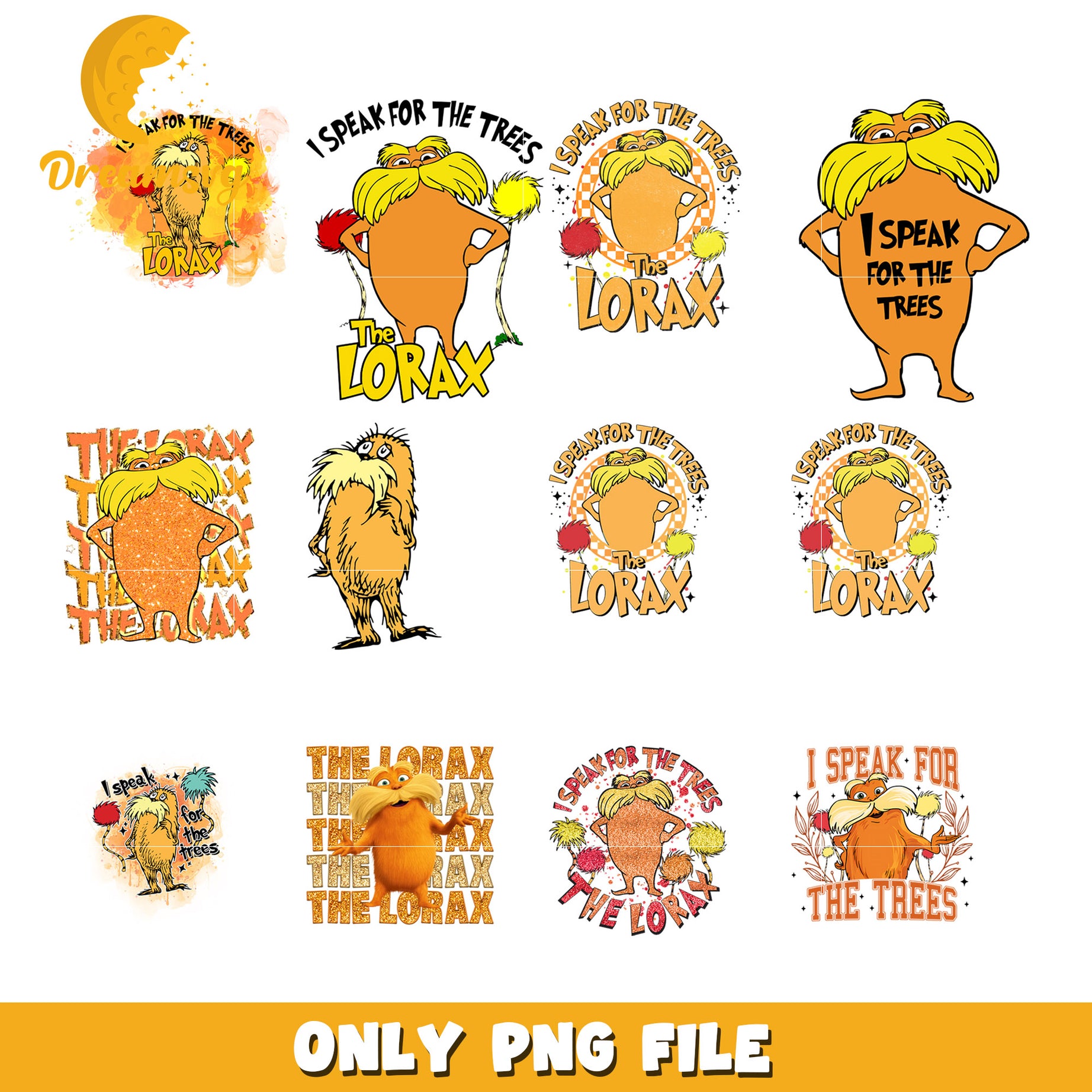 Lorax PNG Bundle 10 Designs