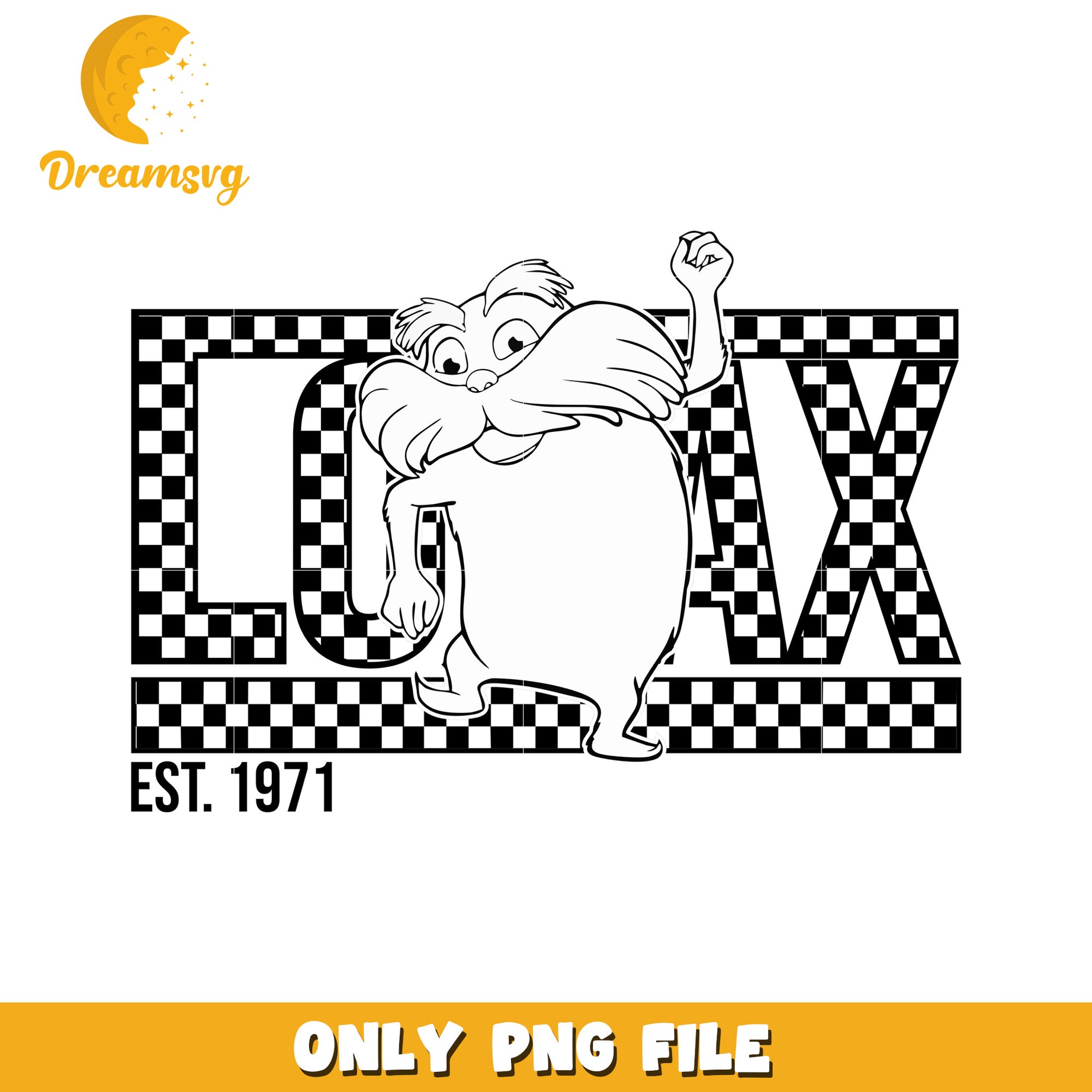 Lorax PNG Image 1971 Checkered Design