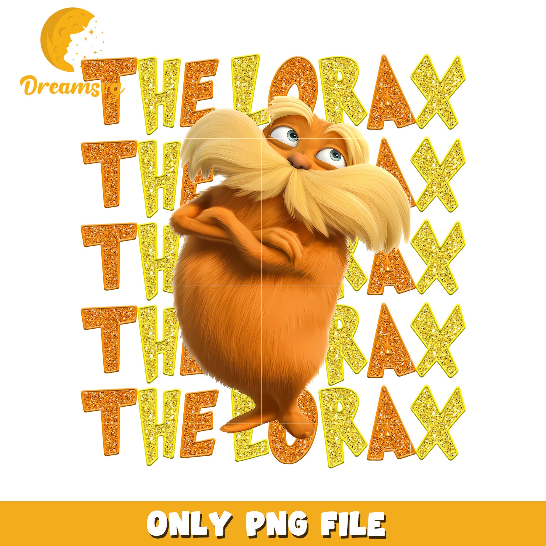 Lorax PNG Image Glitter Design