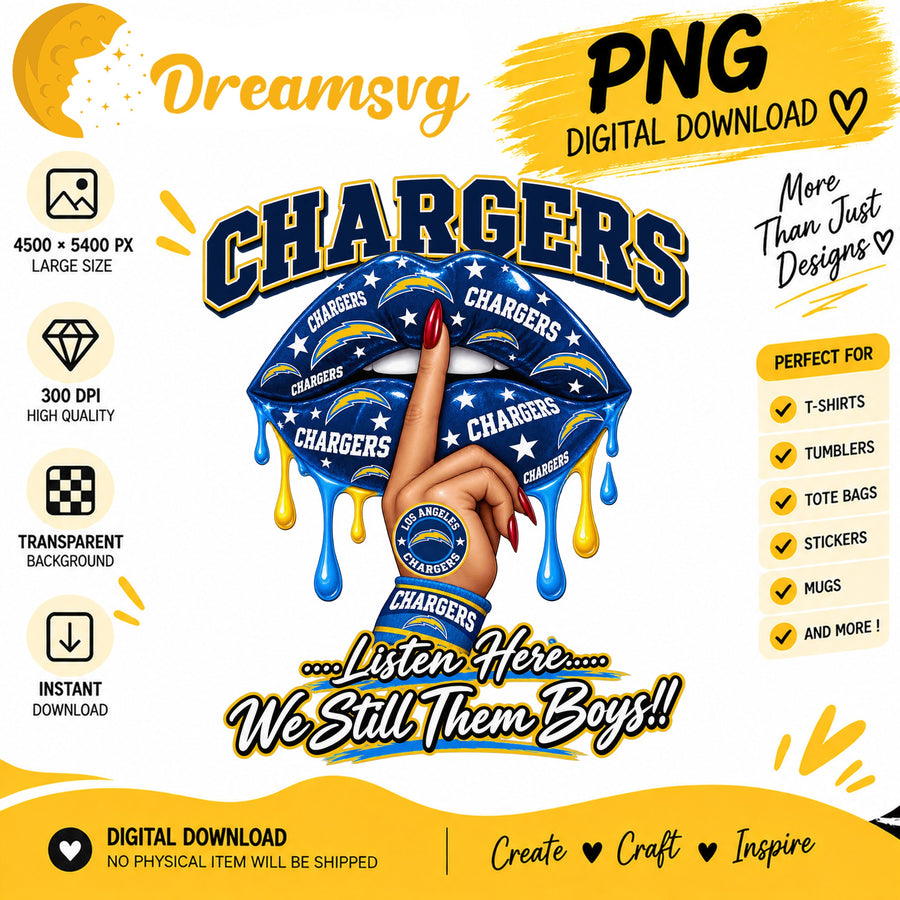 Los Angeles Chargers Dripping Lips We Still Them Boys PNG