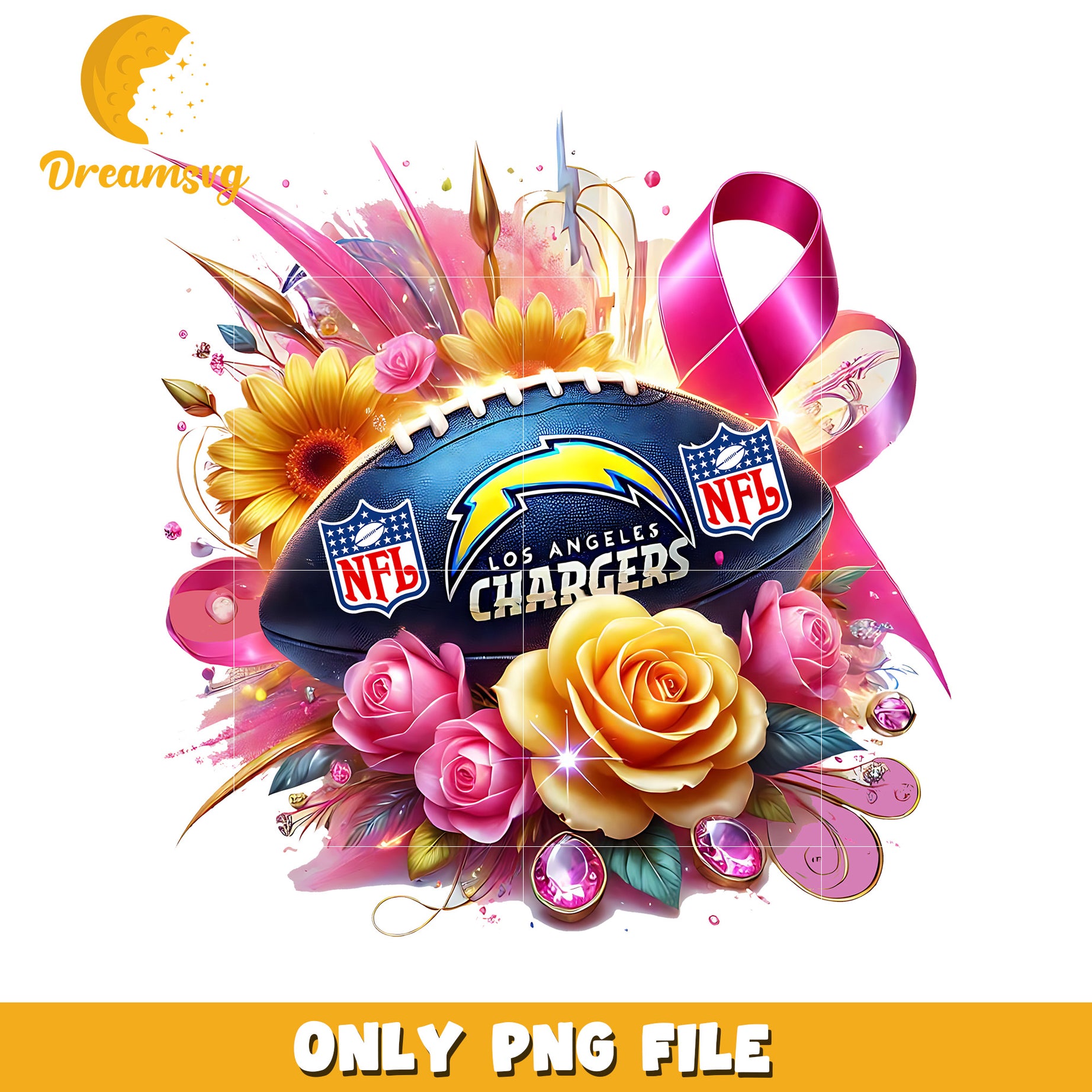 Los angeles chargers flowers png, nfl football png, nfl playoffs png