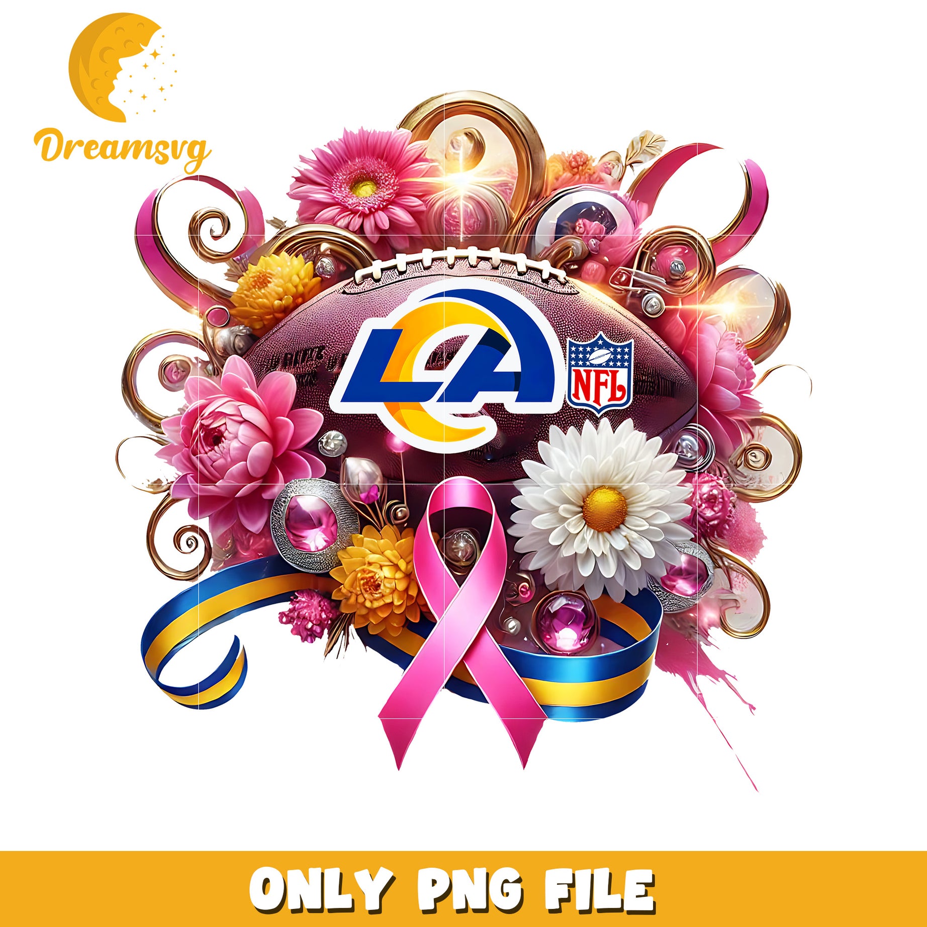 Los angeles rams flowers png, nfl football png, nfl playoffs png