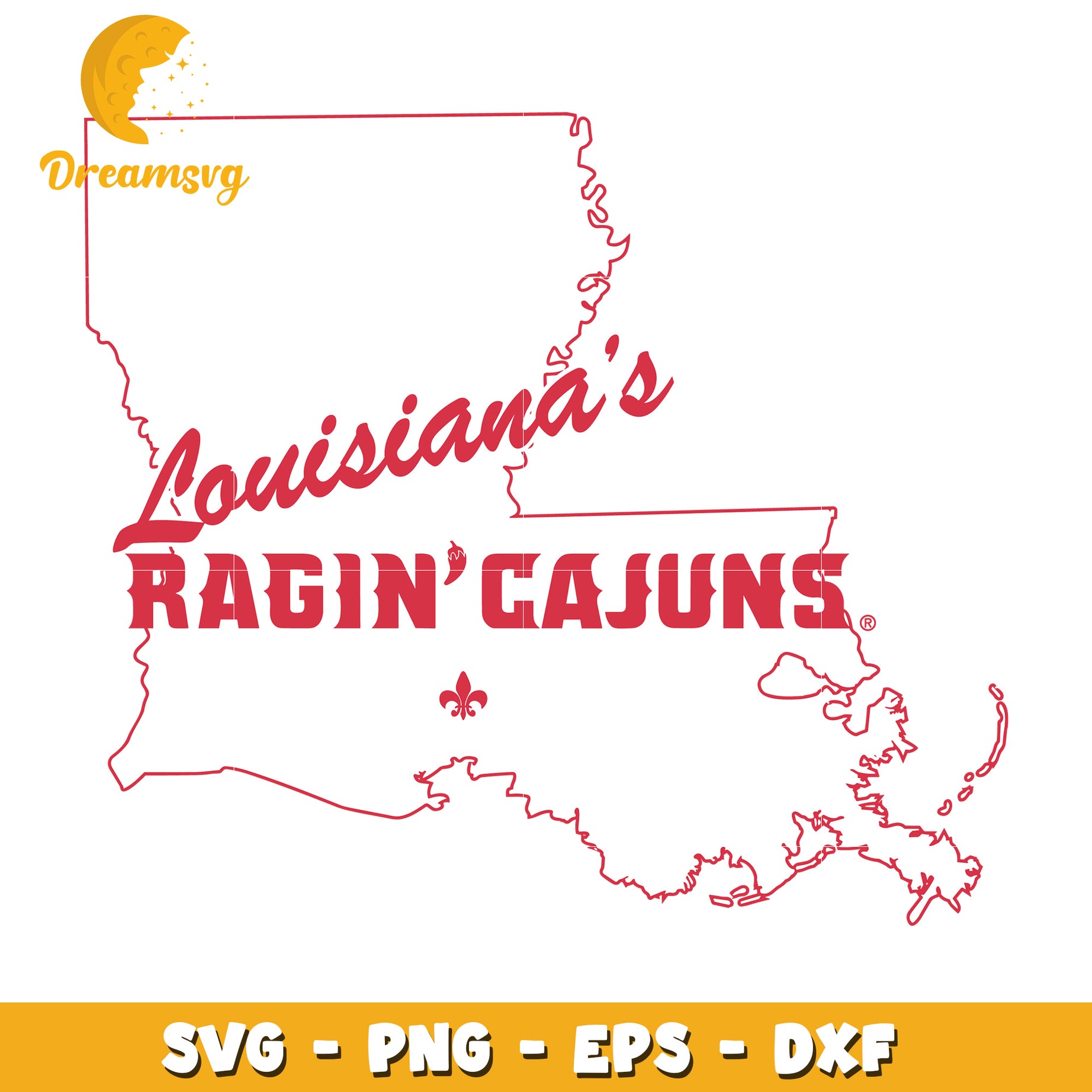 Louisiana Ragin Cajuns SVG PNG EPS DXF