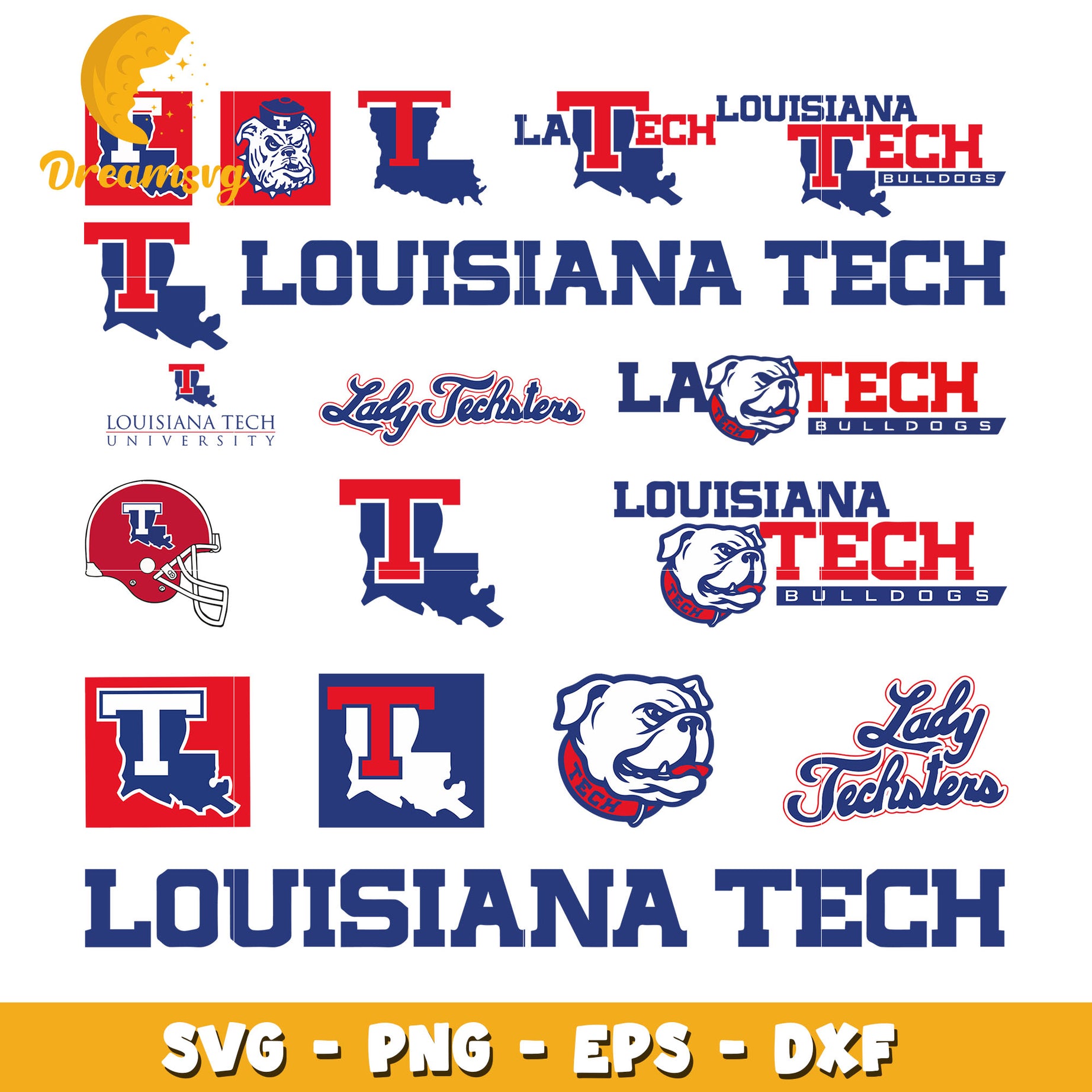 Louisiana tech logo bundle svg, louisiana tech football​ svg