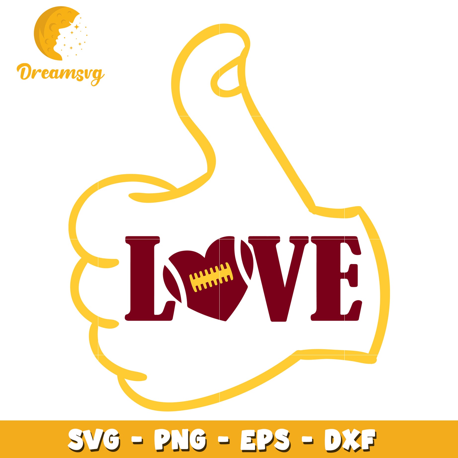 Love Football SVG Design Perfect for Sports Fans and Crafters