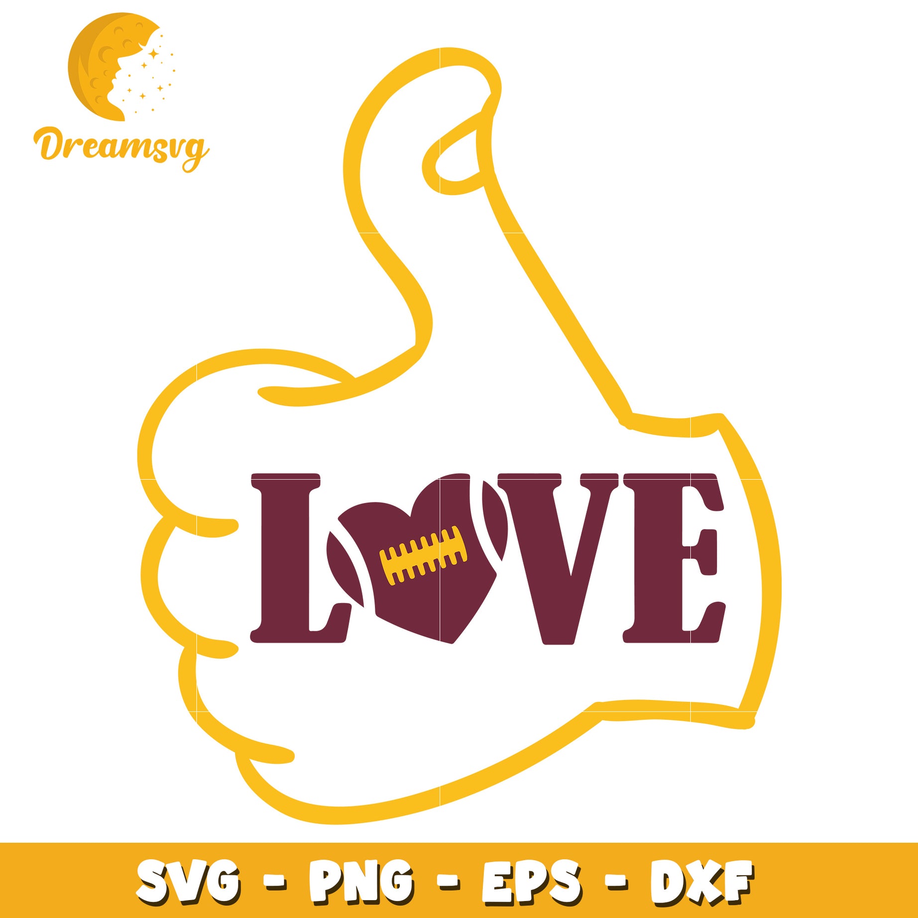 Love Football SVG Design for Sports Enthusiasts and Crafters