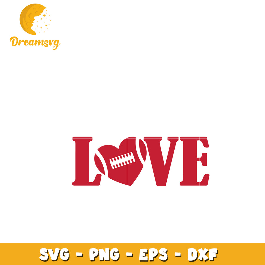 Love Football SVG Design for Sports Fans and Craft Projects