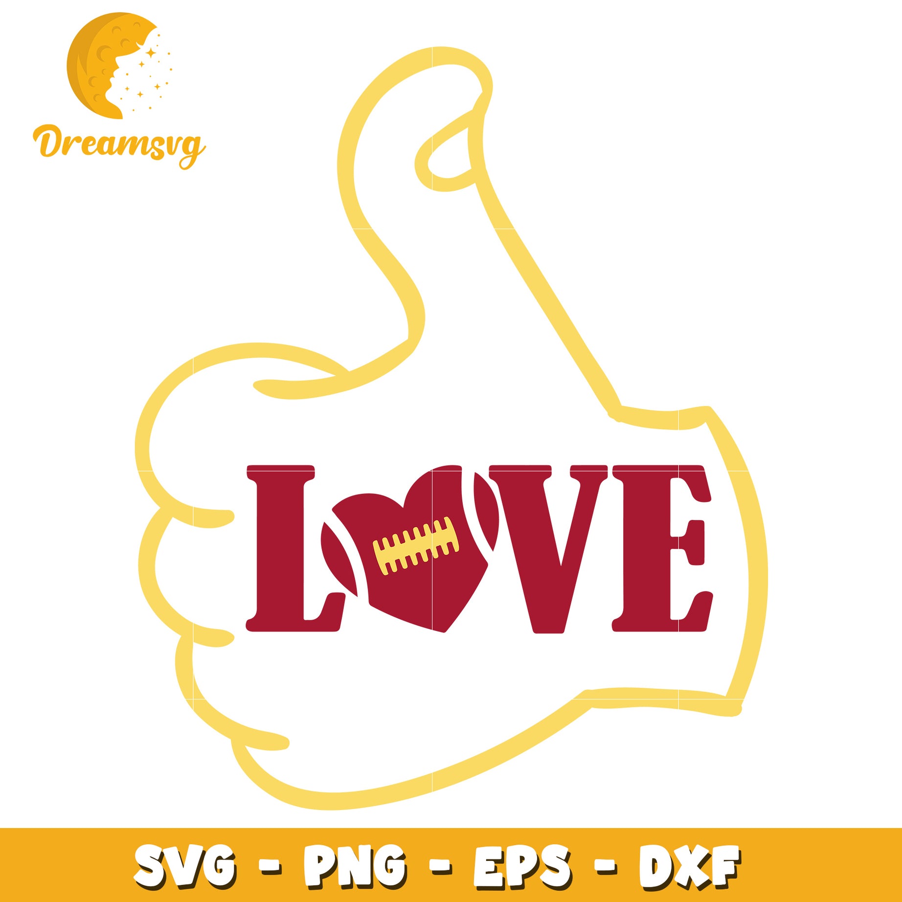 Love Football SVG File Hand Gesture Design for Crafts and Decor