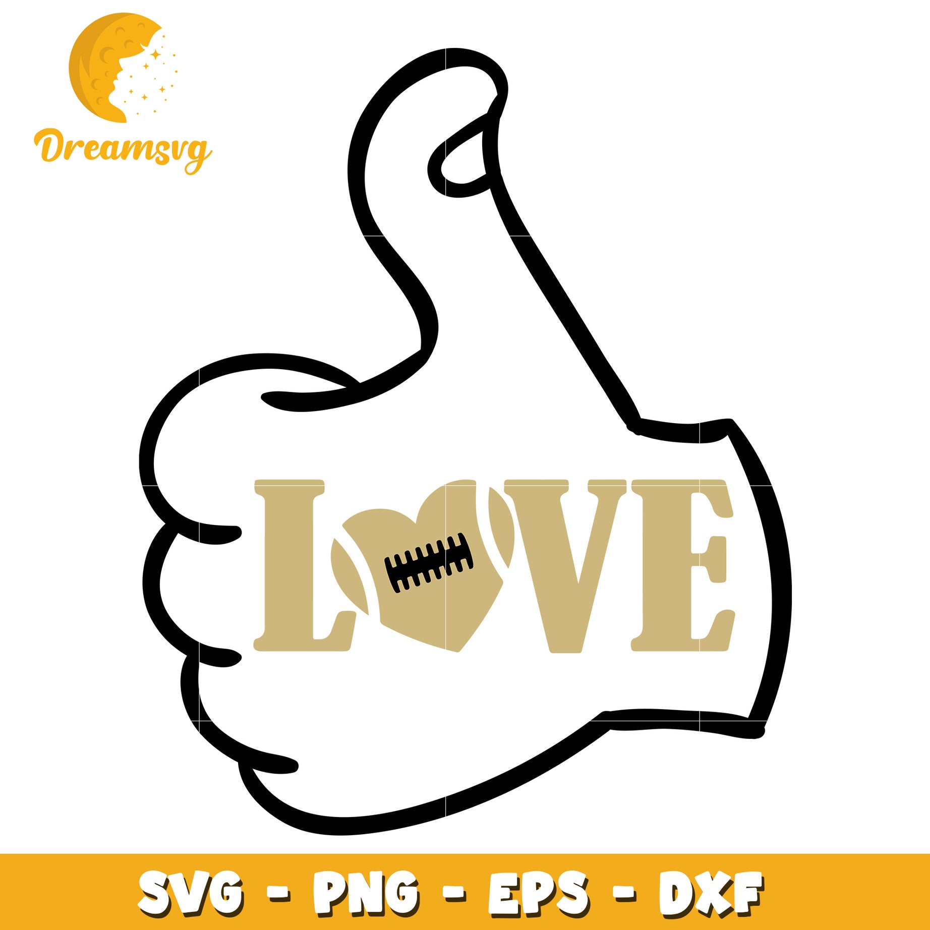 Love Football Thumb SVG Graphic for Sports Enthusiasts