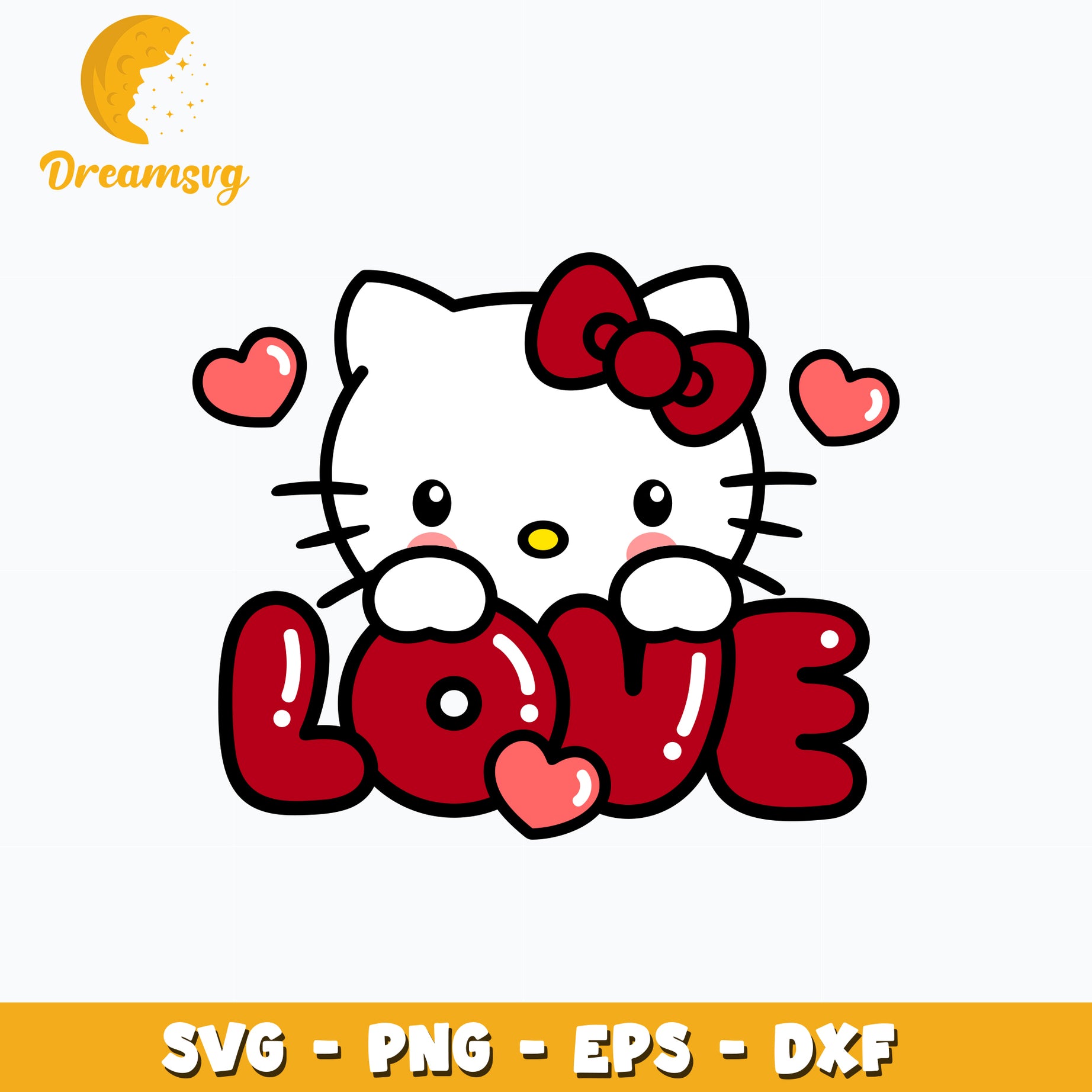 Love Hello Kitty Svg