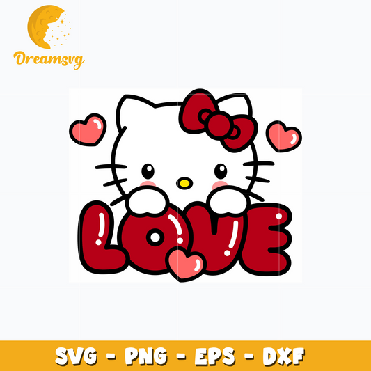 Love hello kitty valentine svg
